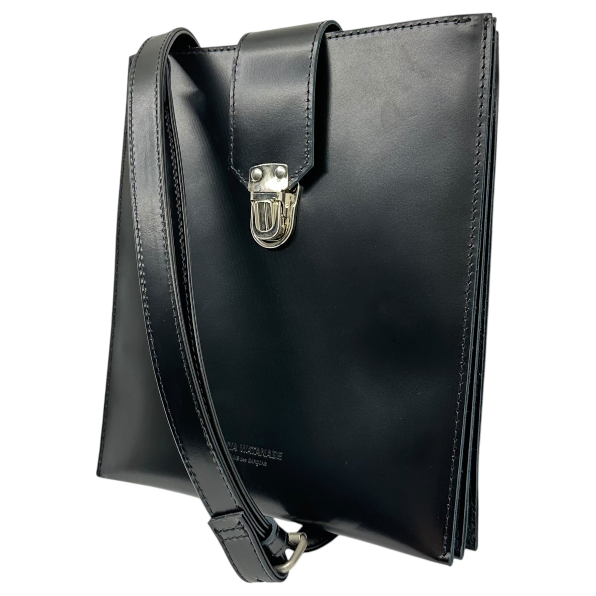 COMME des GARCONS JUNYA WATANABE(コムデギャルソンジュンヤワタナベ) Buckle-Closure Steer Leather Triple-Strap Shoulder Bag バックル ステアレザー 3連 ショルダー バッグ JD-K205 ブラック