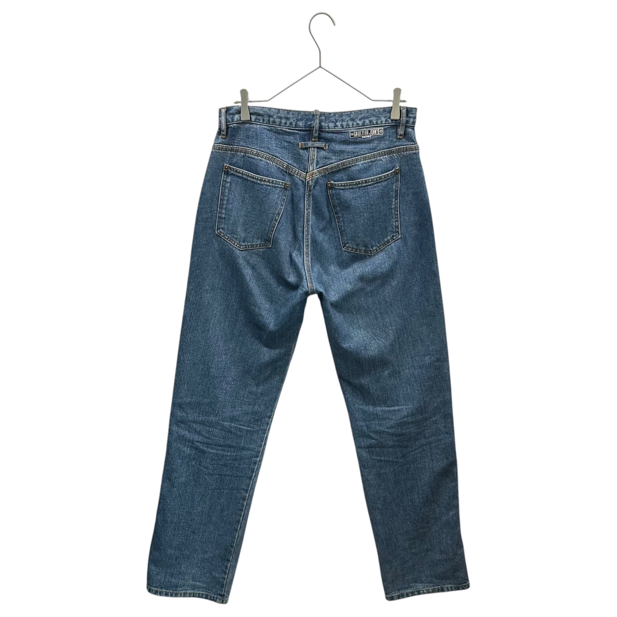 GAULTIER JEANS(ゴルチェジーンズ) 00's Logo-Print Denim Pants ロゴ プレート デニム パンツ 48 インディゴ