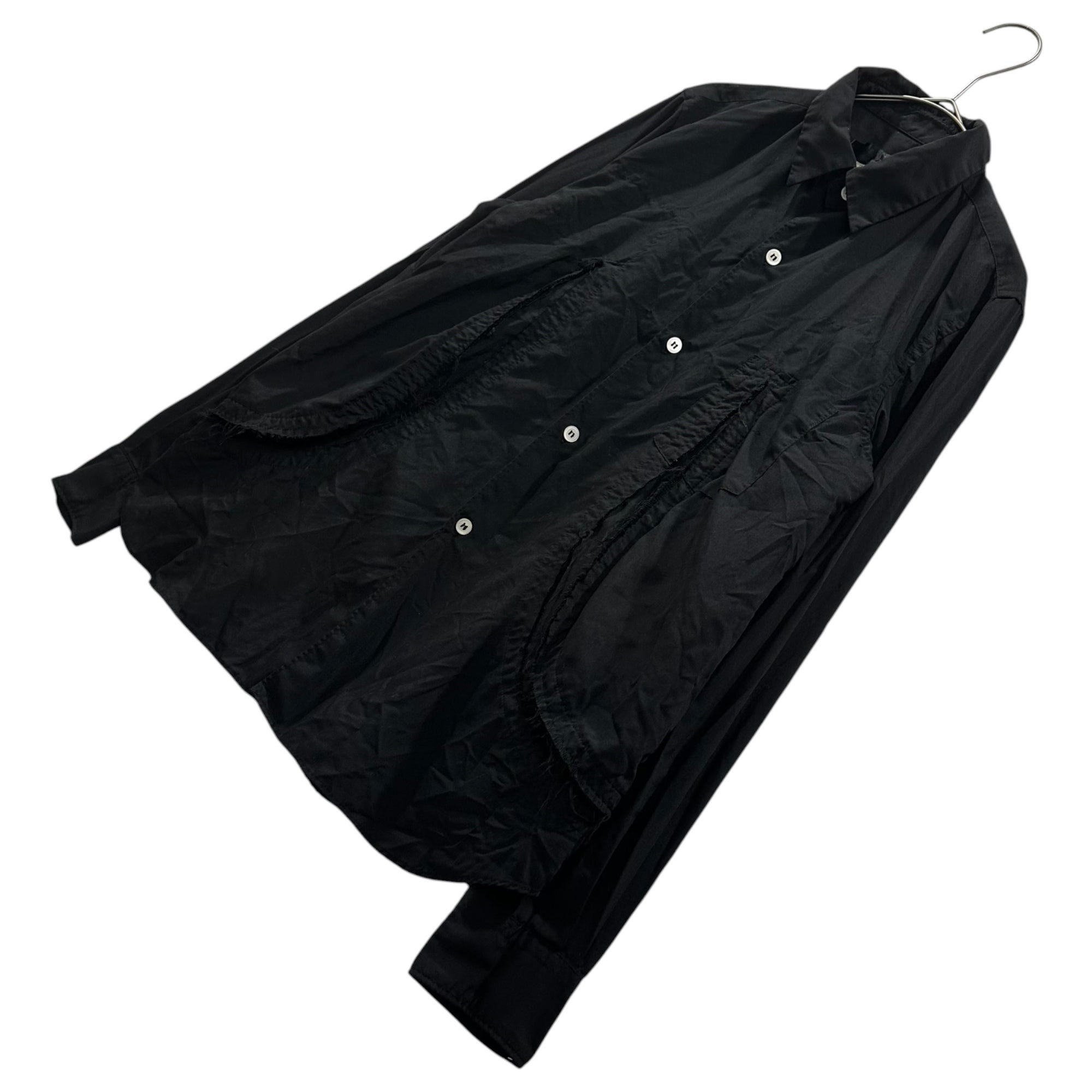 COMME des GARCONS COMME des GARCONS(コムデギャルソンコムデギャルソン) 2022SS Ester Cutaway Regular Collar Blouse Shirt エステル 断ち切り レギュラーカラー ブラウス シャツ RI-B001 S ブラック AD2021