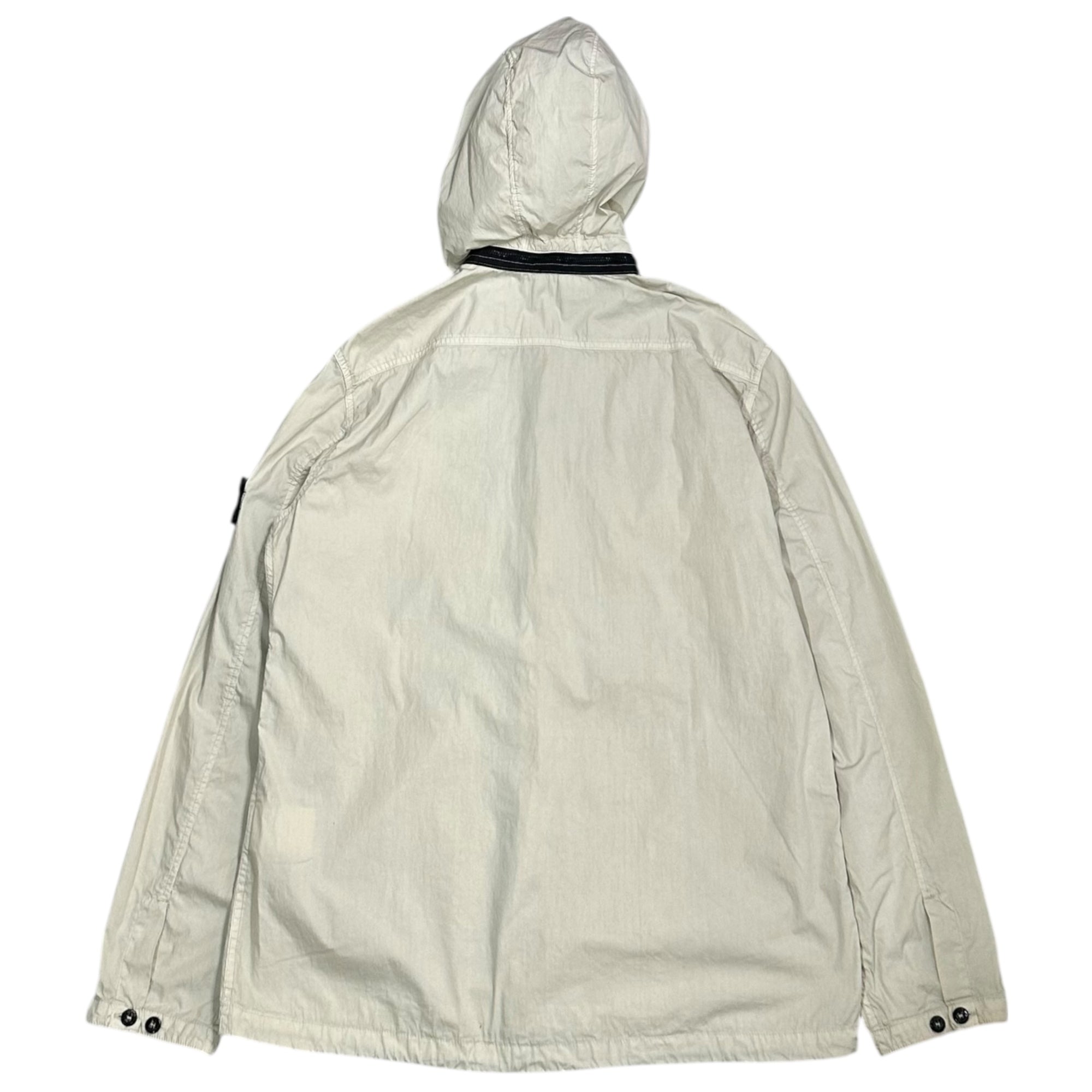 STONE ISLAND(ストーンアイランド) 12SS GARMENT DYED CO/NY HOODED OVERSHIRT ガーメントダイ コットン ナイロン フーデット シャツ 561510820 XL アイボリー マウンテンパーカー ジャケット パーカー
