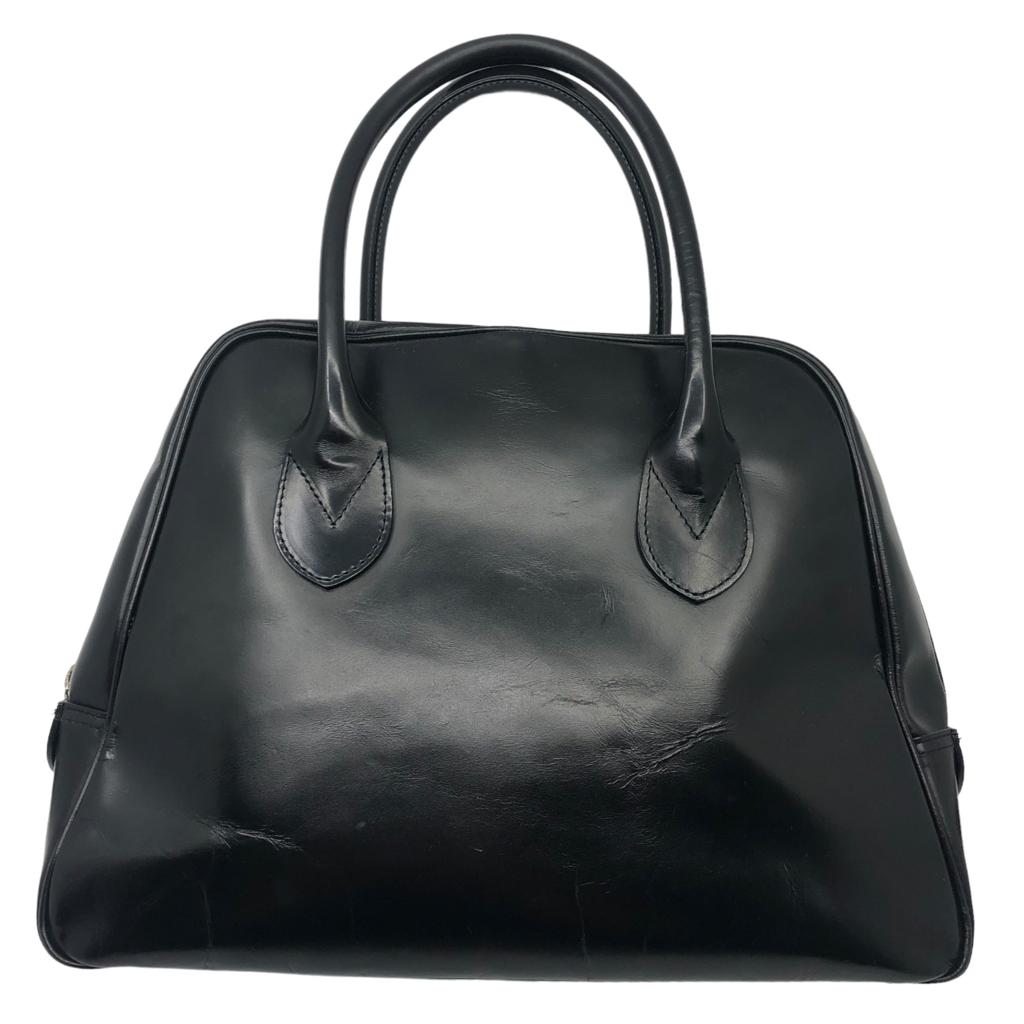 COMME des GARCONS(コムデギャルソン) Aoyama limited leather trapezoid bag 青山限定 レザー台形バッグ 牛革 ブラック