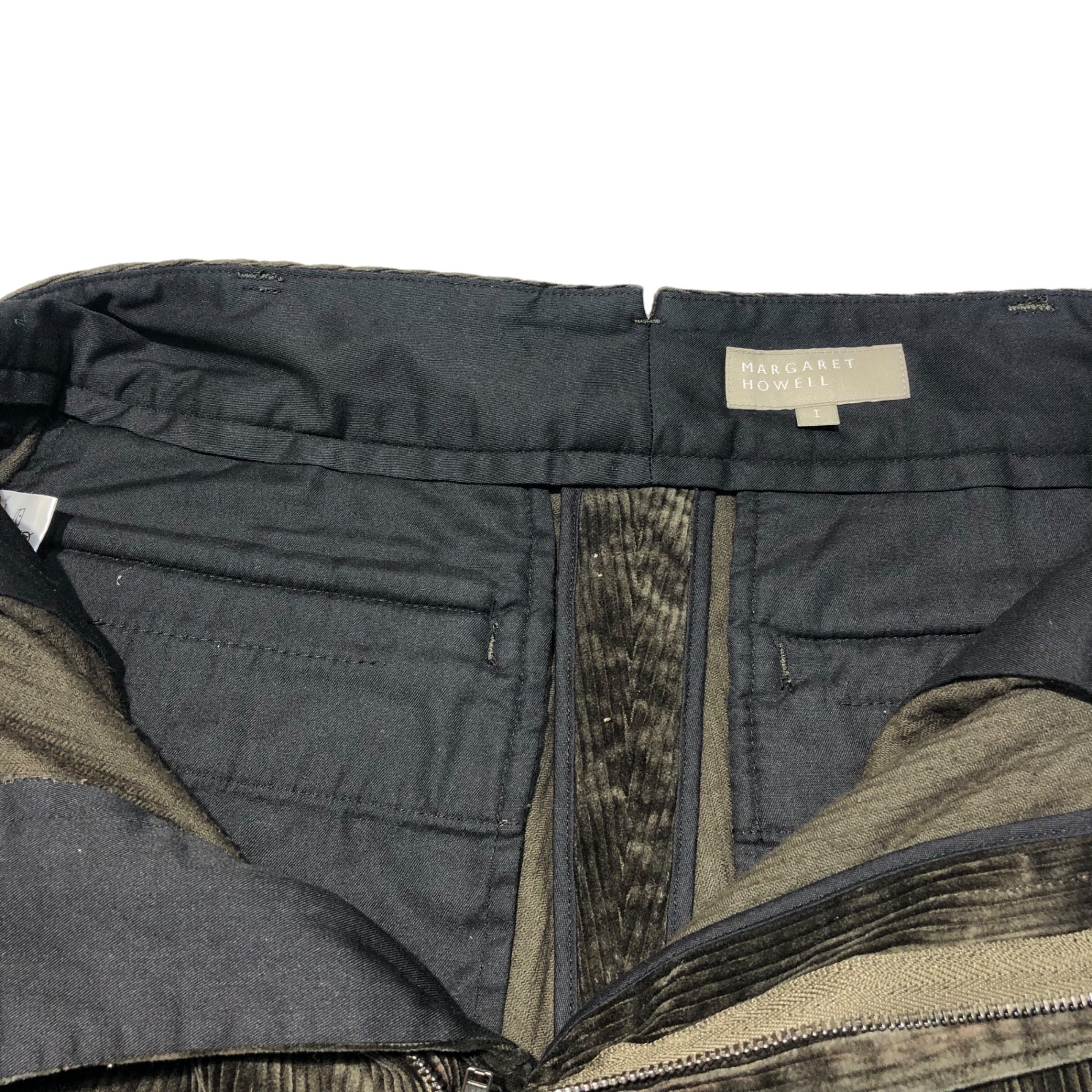 MARGARET HOWELL(マーガレットハウエル) 17AW corduroy setup コーデュロイ セットアップ スーツ 578-7220003 SIZE 2&1 ダークカーキ