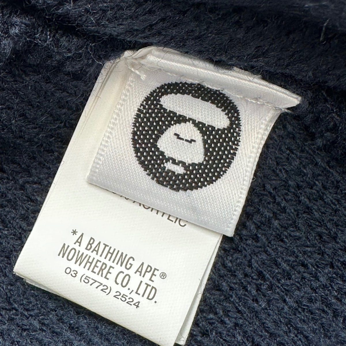 Aape(エーエイプ) Monkey Ortega-Pattern Knit Cap 猿 オルテガ調 ニット キャップ ネイビー