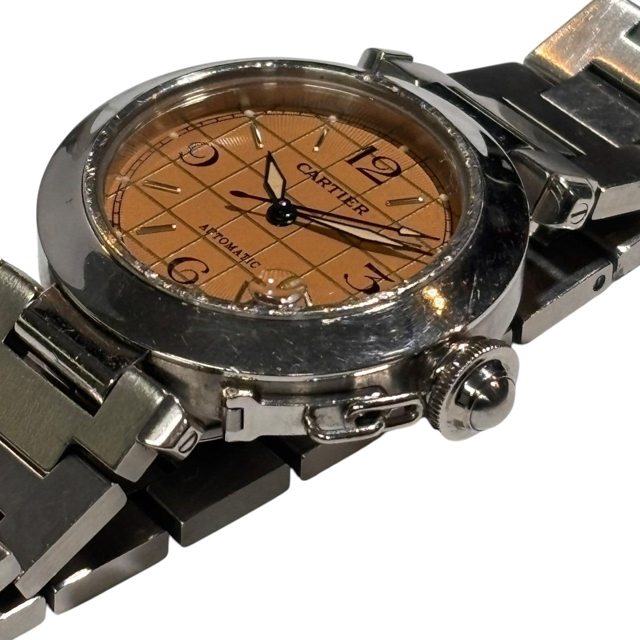 Cartier(カルティエ) Pasha C パシャ C オレンジ 文字盤 自動巻き 腕時計 W31024M7 オレンジ×シルバー 箱付 ボーイズ