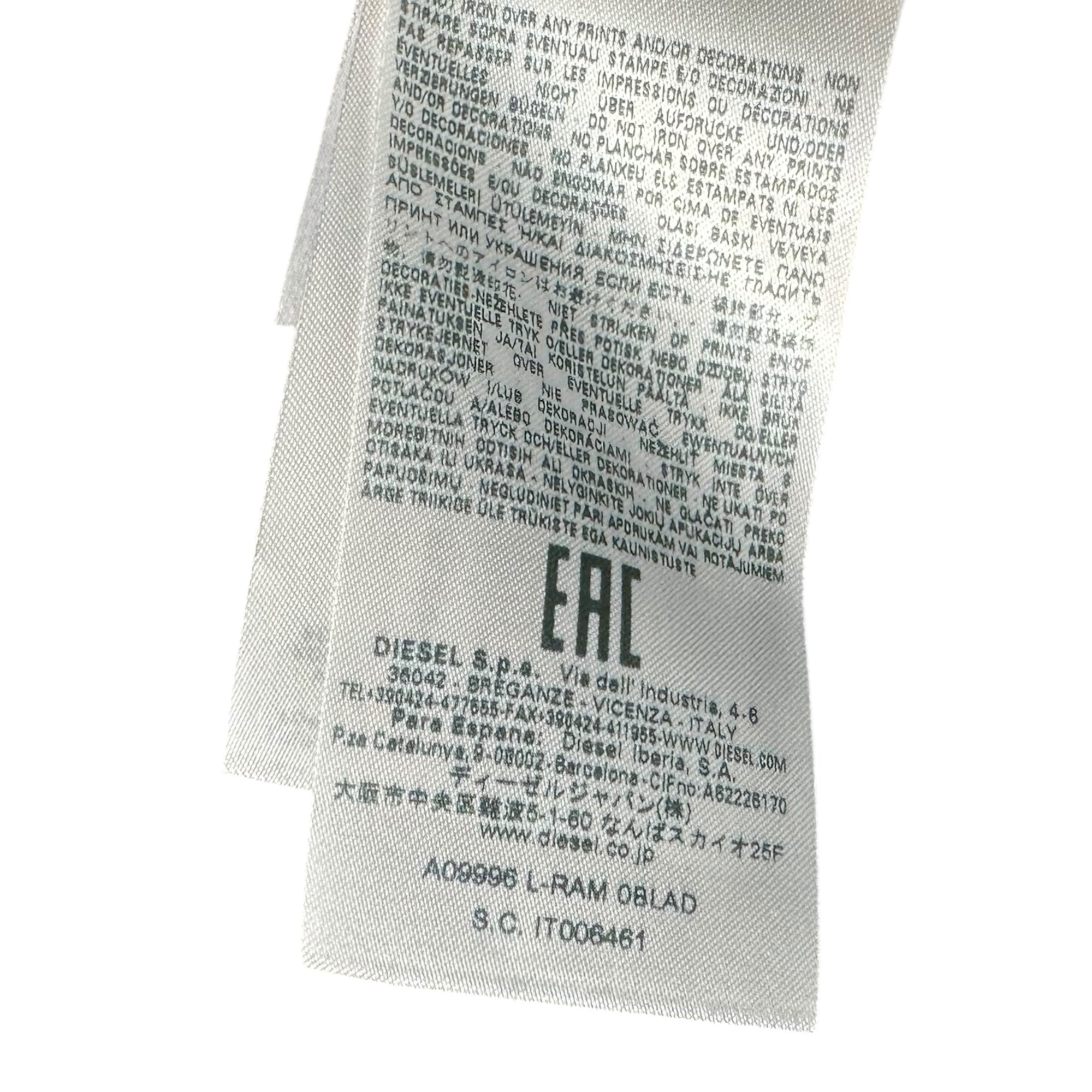 DIESEL(ディーゼル) 23SS ‘L-RAM’ leather jacket クラック加工 ラム レザー フーデット ジャケット L-RAM A09996 0BLAD-9XX 52 ブラック×ベージュ パーカー ひび割れ ヴィンテージ加工