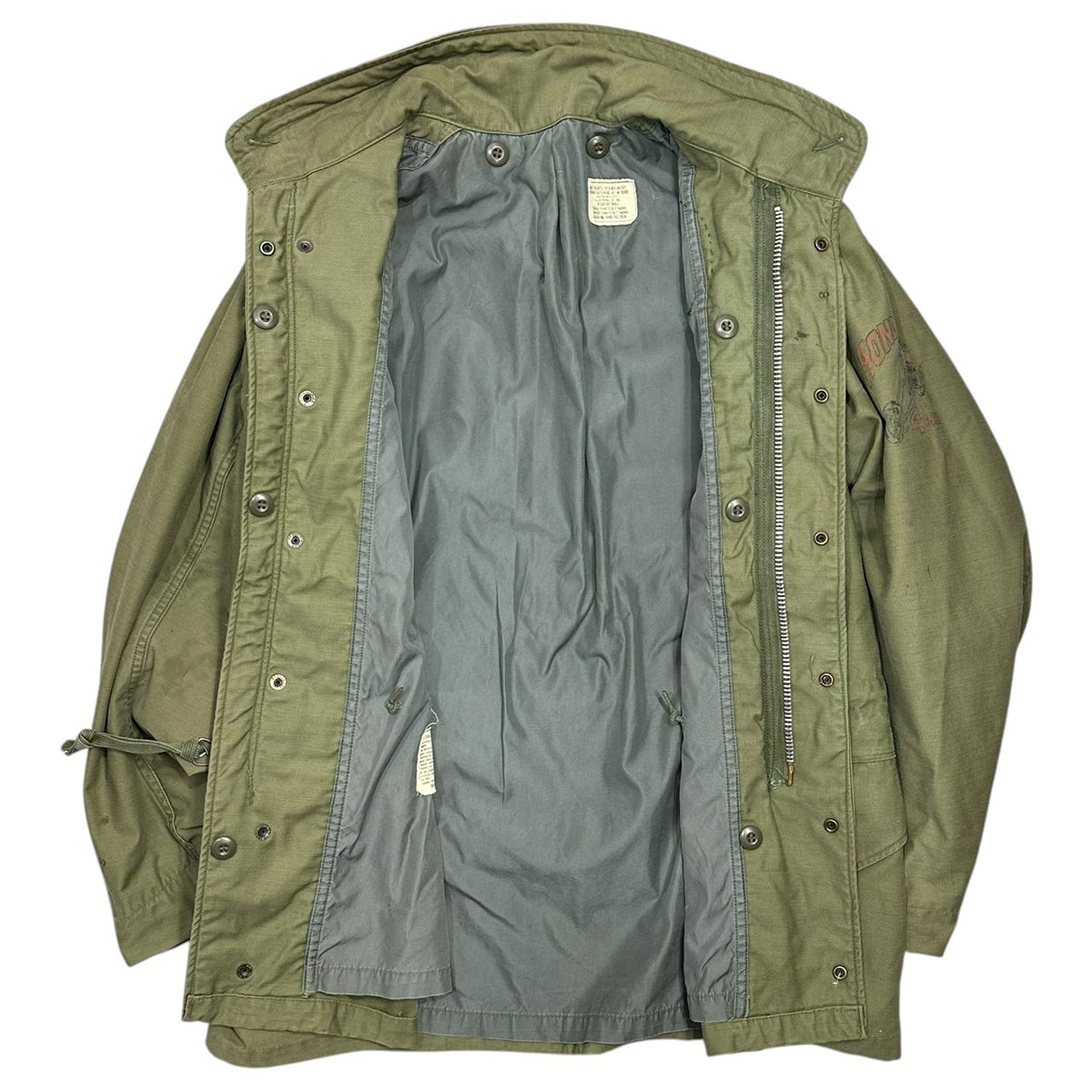 US ARMY(アメリカ軍) 1968's M-65 COAT, COLD WEATHER, FIELDフィールドジャケット 2ndモデル 8405-782-2936 REGULAR SMALL オリーブ 60年代 60's ヴィンテージ ミリタリー ワッペン