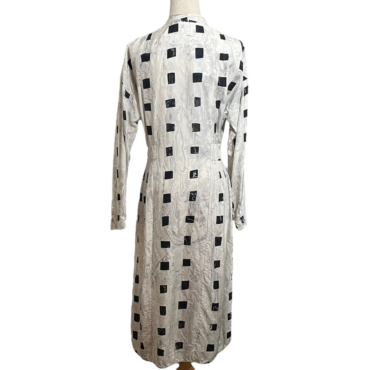 Haat(ハート) All-silk cachecoeur dress シルク 総柄 カシュクール ワンピース HA51FO544 2(M程度) ホワイト イッセイミヤケ