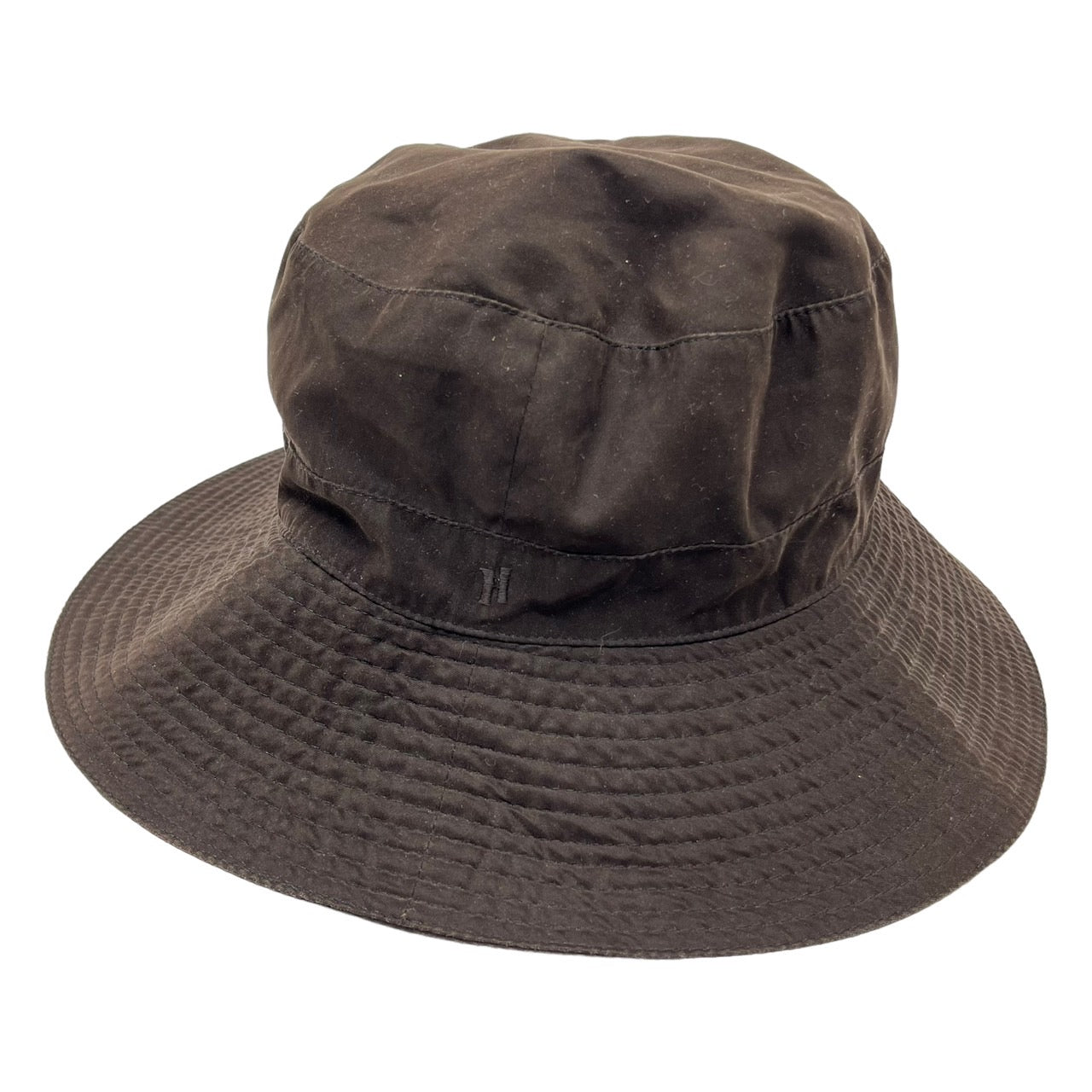 レアHERMES 温暖 エルメス ハット Hロゴ 帽子 size59 ナイロンカシミア