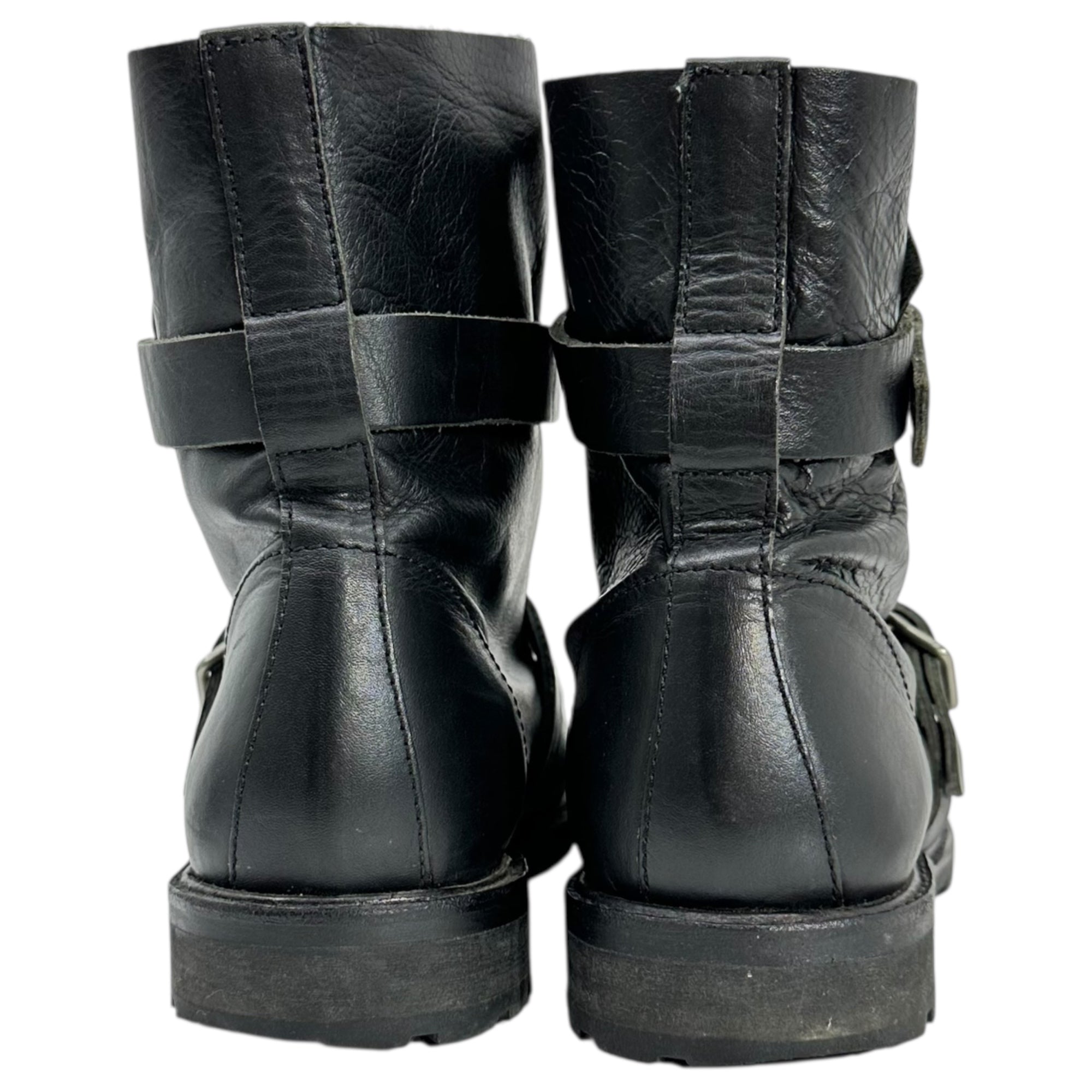 zucca(ズッカ) Double Belt Leather Engineer Boots ダブルベルト レザー エンジニア ブーツ ZU41-AJ348 L(25.5~26cm程度) ブラック
