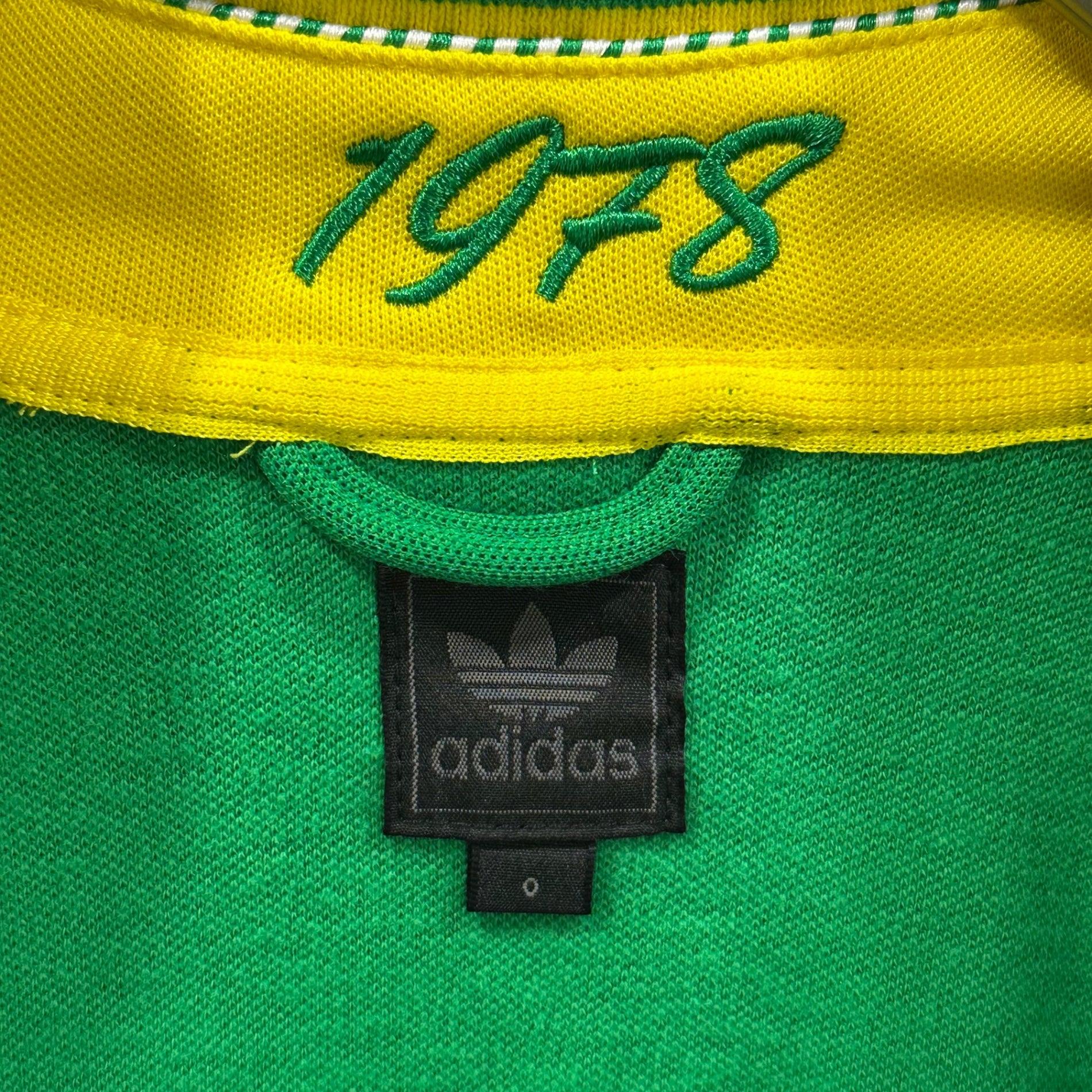 adidas(アディダス) Brazilian flag patch 3 stripes track jacket ブラジル国旗 ワッペン 3ライン トラックジャェット AK9006 O グリーン×イエロー 黒タグ