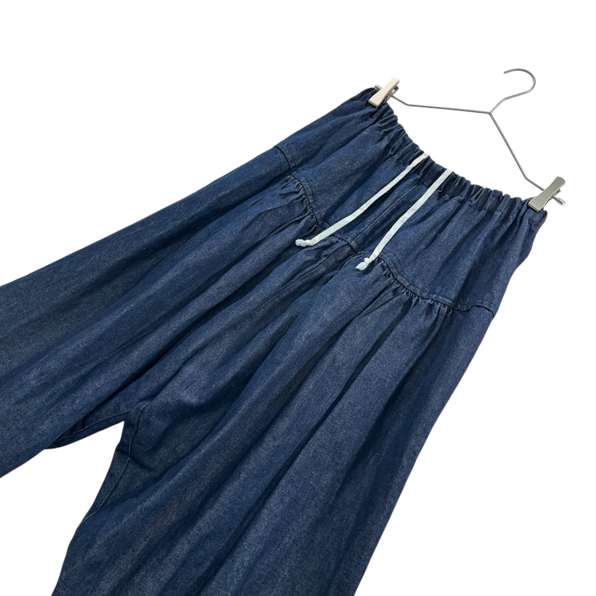 TAO(タオ) 24SS Cotton Linen Denim Washed Waist Elastic Pants コットン リネン デニム 製品洗 ウエストゴム パンツ TM-P014 FREE インディゴ AD2023