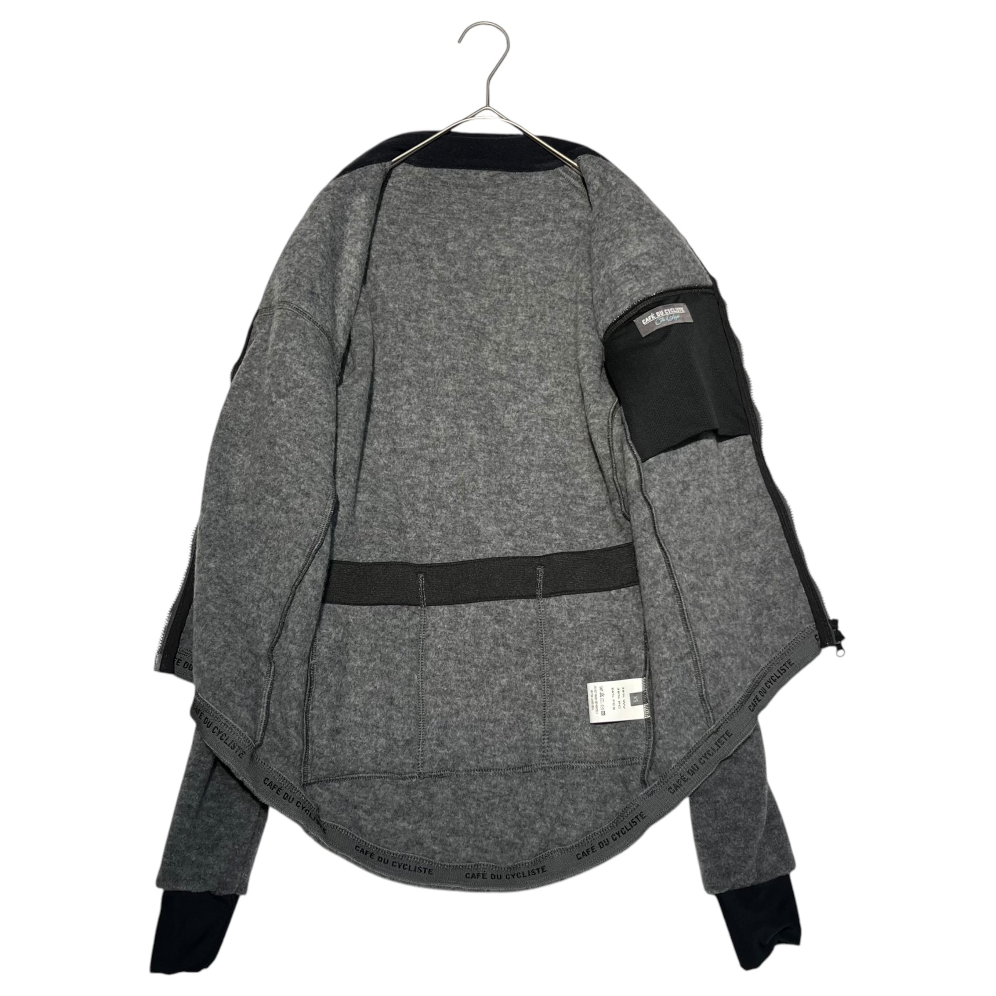 Cafe du Cycliste(カフェドシクリステ) Alphonsine Fleece Jersey アルフォンシーヌ フリース ジャージ XS グレー×オレンジ ジップアップ ジャケット サイクル サイクリング ウェア