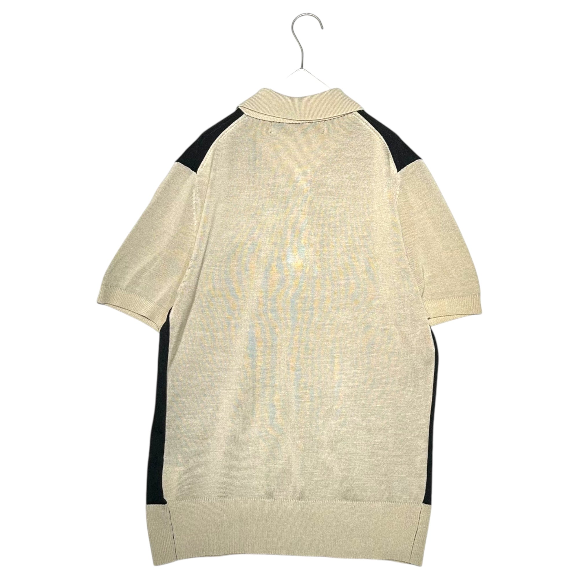 COMME des GARCONS HOMME PLUS(コムデギャルソンオムプリュス) 03SS "daytime evening期" Switching S/S knit polo shirt 切替 半袖 ニットポロシャツ PI-N029 表記消(M程度) ブラック×ベージュ 00's