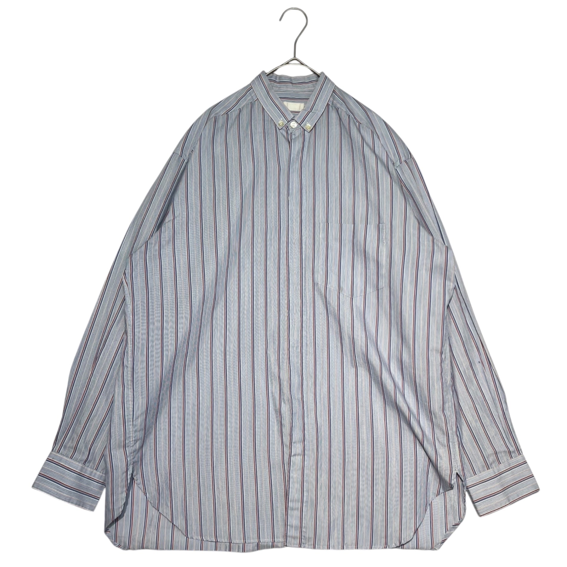COMME des GARCONS HOMME(コムデギャルソンオム) 80's BIG HOMME Small collar BD striped shirt デカオム スモール カラー ボタンダウン ストライプ シャツ 表記無し(M~L程度) スカイブルー 80年代 ヴィンテージ アーカイブ