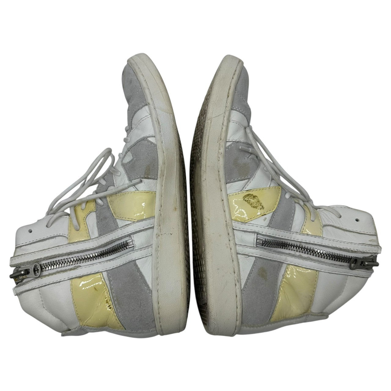 White Flags(ホワイトフラッグス) レザー ローカット スニーカー キルティング パテント 42(26.5cm程度) ブラック×ホワイト