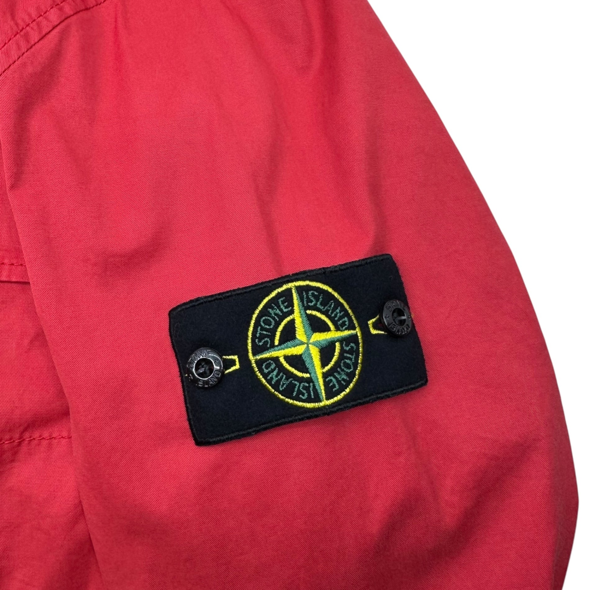 STONE ISLAND(ストーンアイランド) 22AW Patch Pocket Overshirt ポケット ジップ アップ シャツ ジャケット 771510910 L レッド