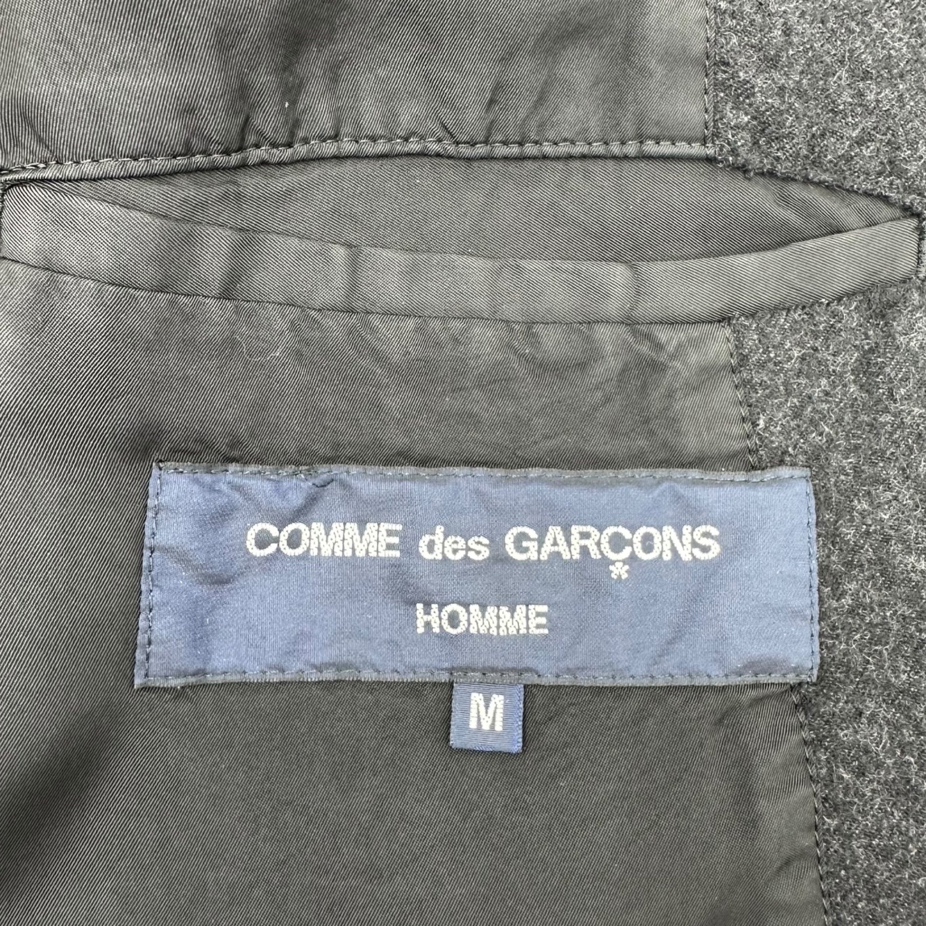 COMME des GARCONS HOMME(コムデギャルソンオム) 04AW 3-button wool jacket 04AW 3ボタン ウール ジャケット HN-J050 M ブラック AD2004 テーラード 00's