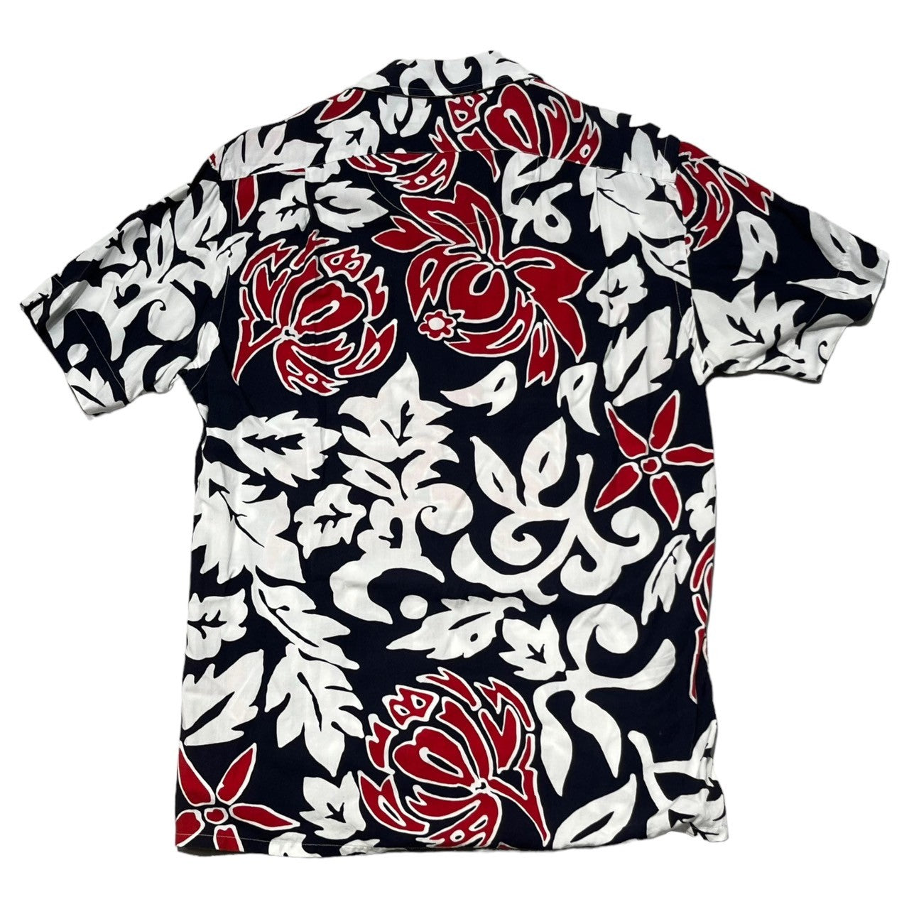 POLO RALPH LAUREN(ポロラルフローレン) All-over pattern aloha shirt 総柄 アロハシャツ XS ネイビー×レッド