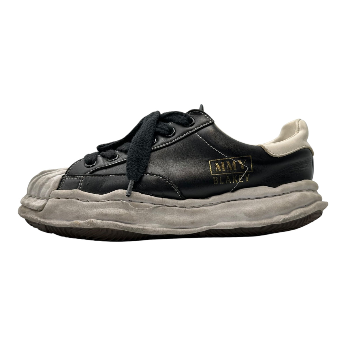 Maison MIHARA YASUHIRO(メゾンミハラヤスヒロ) Blakey Leather Low-Cut Sneakers ブレイキー レザー ローカット スニーカー A06FW702 42 ブラック×ホワイト