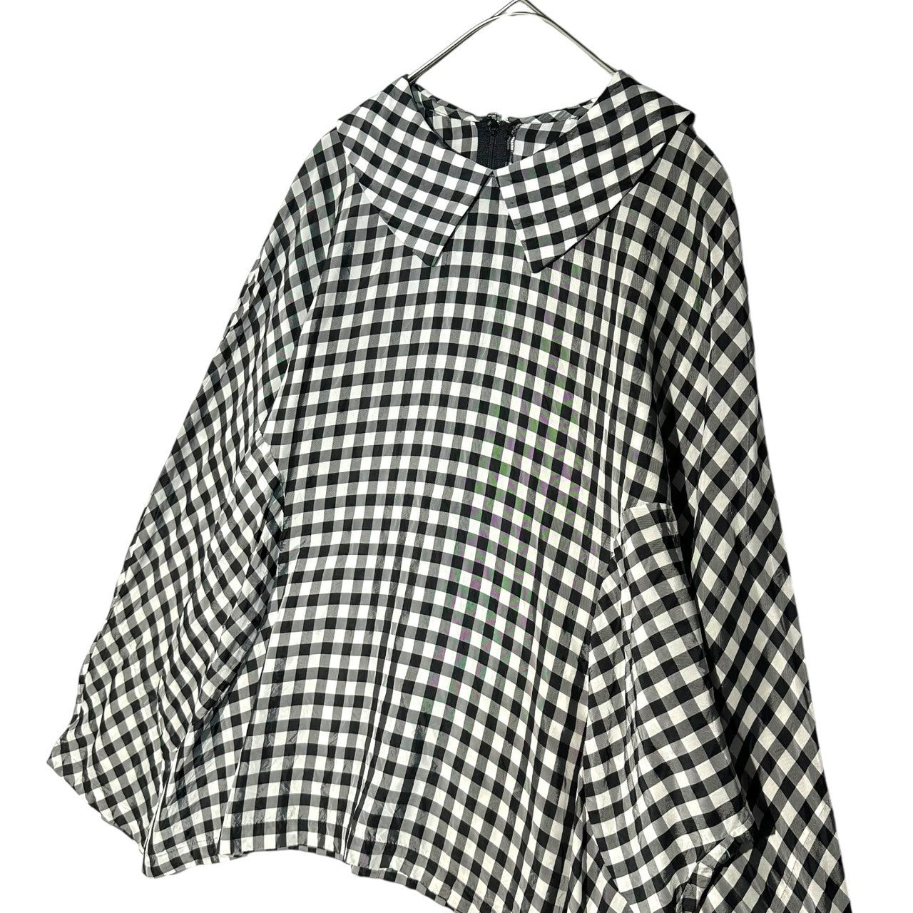 COMME des GARCONS COMME des GARCONS(コムデギャルソンコムデギャルソン) 13AW Dolman Sleeve Check Pullover Blouse ドルマンスリーブ チェック プルオーバー ブラウス RL-B006 S ブラック×ホワイト AD2013