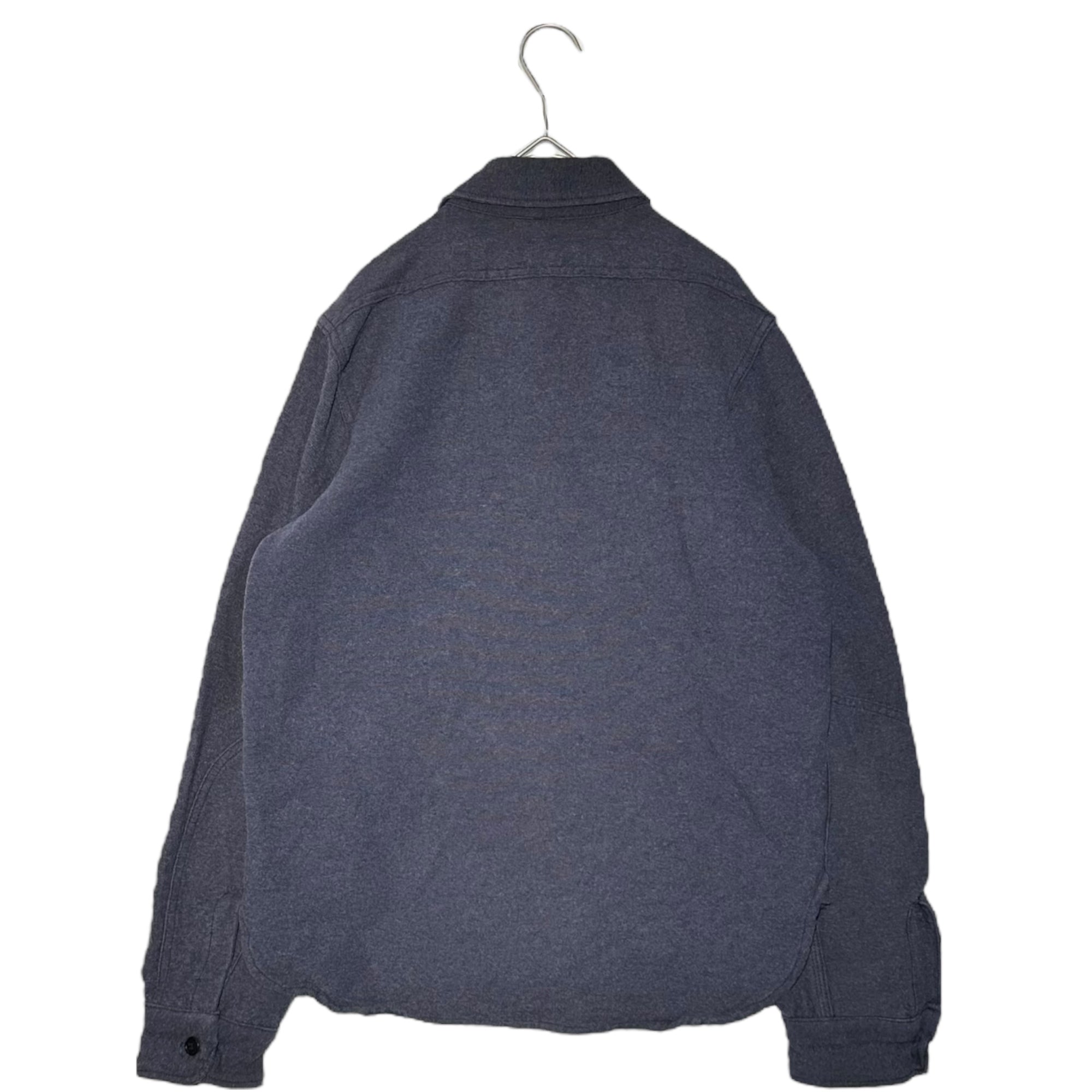 TENDERLOIN(テンダーロイン) Wool cotton box silhouette chain stitch shirt ウール コットン ボックス シルエット チェーン ステッチ シャツ XS ネイビー
