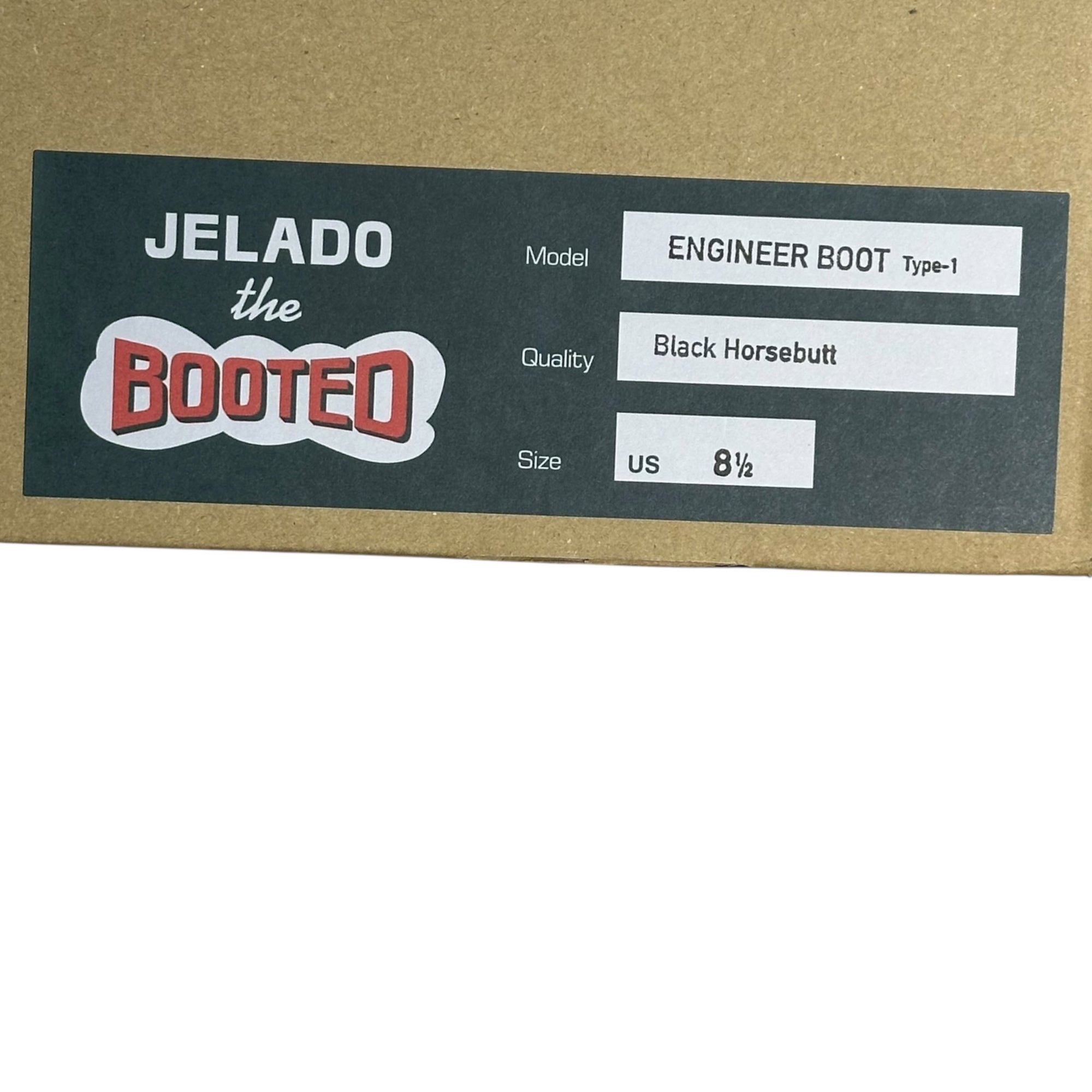 JELADO the BOOTED(ジェラード ザ ブーテッド) Engineer Boots ”Type1” Black Horsebutt エンジニア ブーツ タイプ1 茶芯 JB94901 8 1/2(26.5cm程度) ブラック ワークブーツ レザー