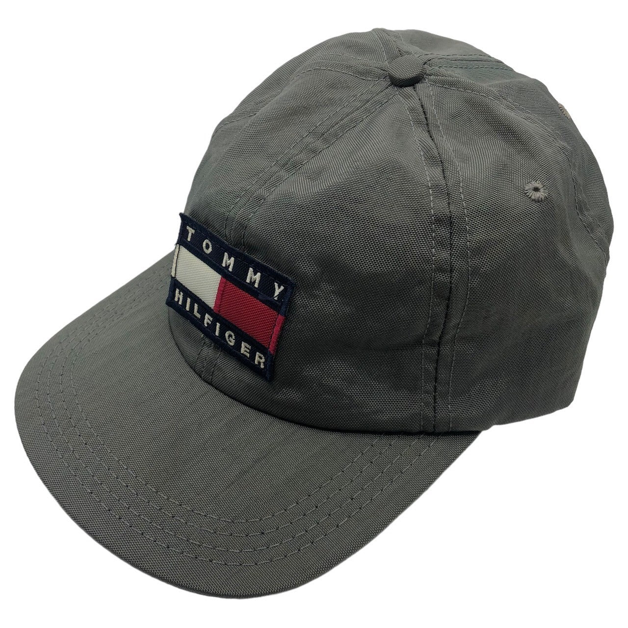 TOMMY HILFIGER(トミーヒルフィガー) 90's 6panel nylon logo cap 6パネル ナイロン ロゴ キャップ 90年代 MADE IN USA グレー