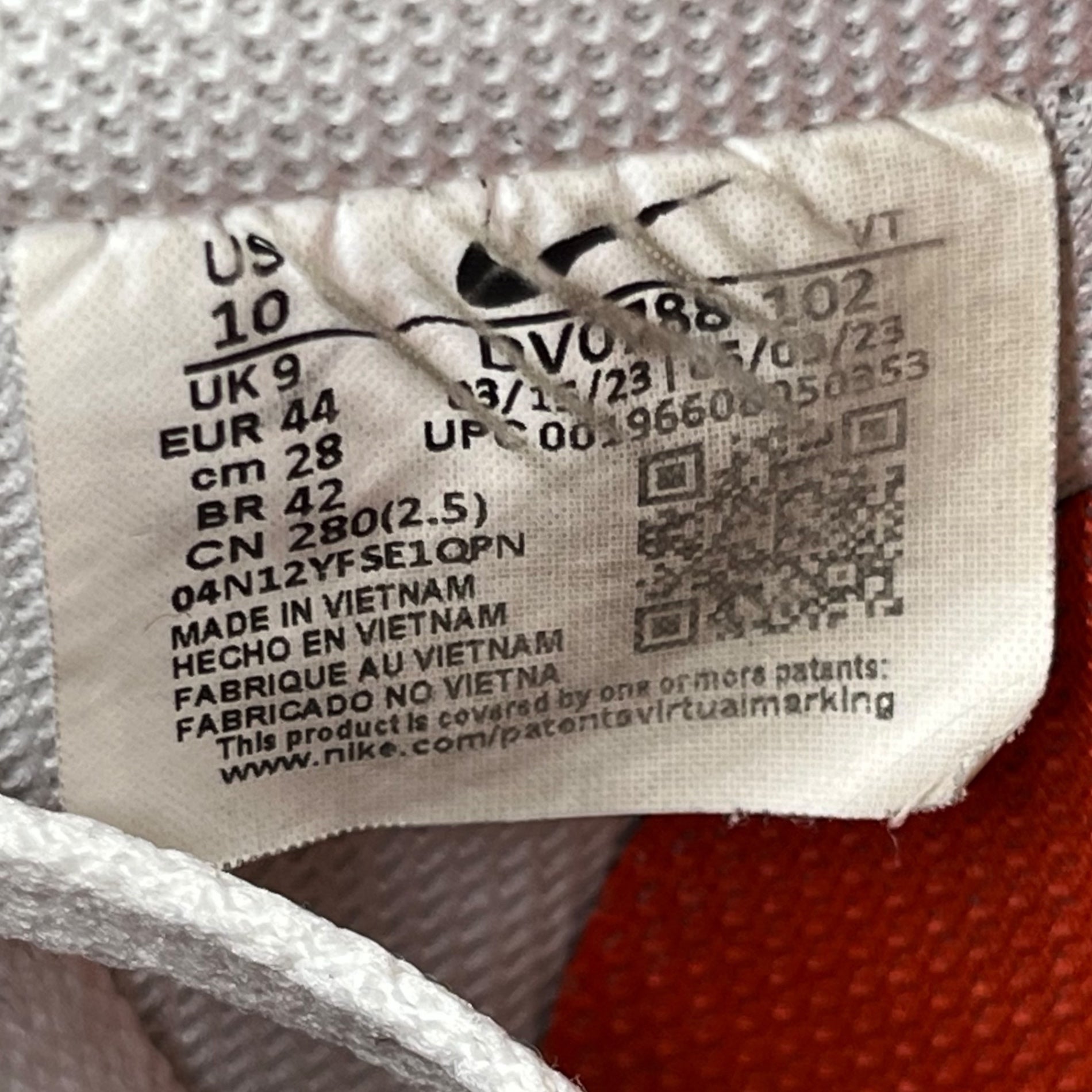 NIKE(ナイキ) Air Force 1 Low "White and Picante Red" エアフォース1 DV0788-102 28cm ホワイト×オレンジ ローカット スニーカー