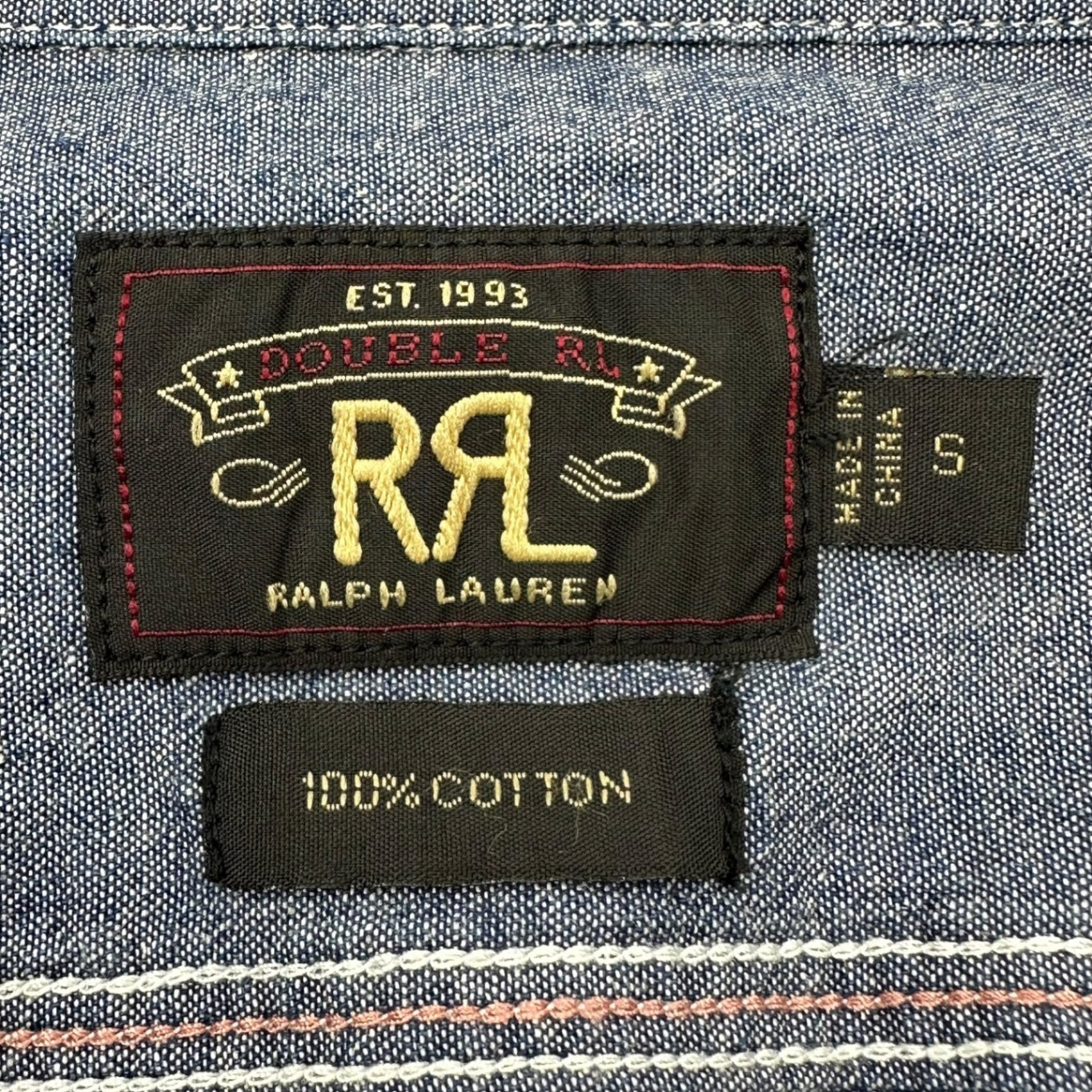 RRL(ダブルアールエル) long sleeve dungaree shirt 長袖 ダンガリー シャツ S ネイビー