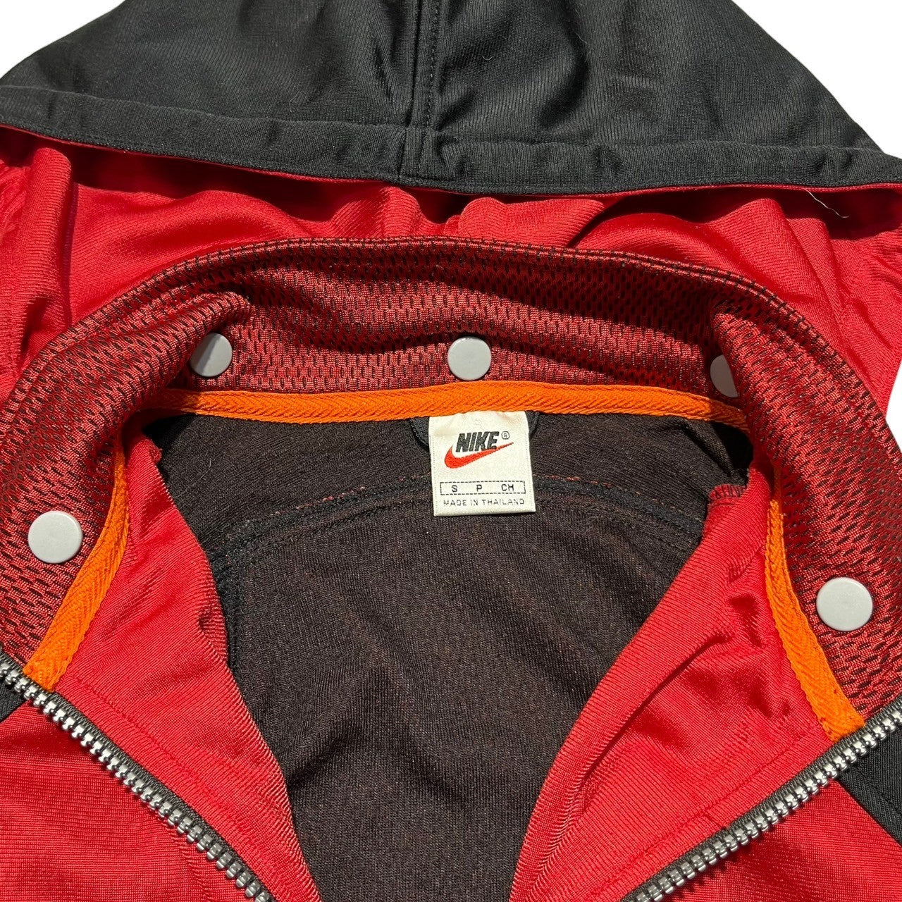 NIKE(ナイキ) 90's Basketball mesh switching setup バスケットボール メッシュ 切替 セットアップ U7-NKA S ブラック×レッド 90s ジップパーカー トラック ジャケット パンツ