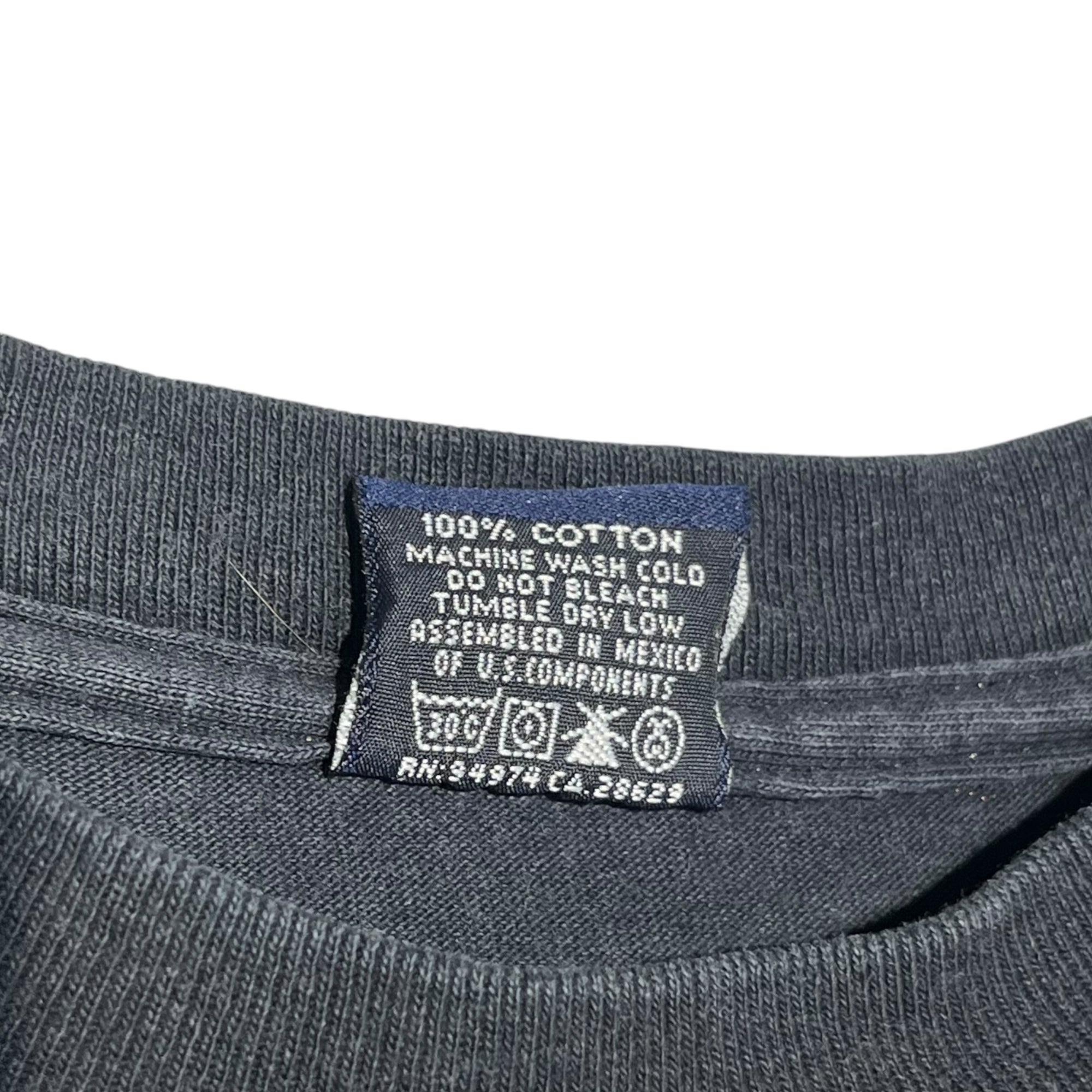 STUSSY(ステューシー) 90~00's Vintage Cursive World Tour T-Shirt ヴィンテージ 筆記体 ワールドツアー Tシャツ 紺タグ M ブラック OLD STUSSY