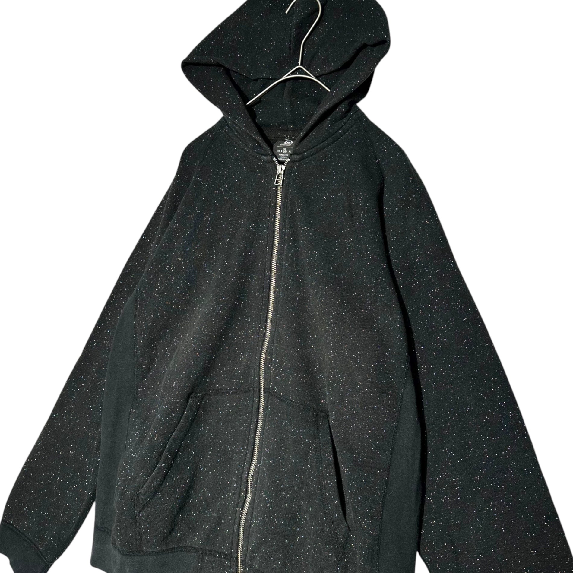 RESONATE GOODENOUGH(リゾネイトグッドイナフ) Lamé cotton full-zip hoodie ラメ コットン フルジップ パーカー RSE-0621 M ブラック