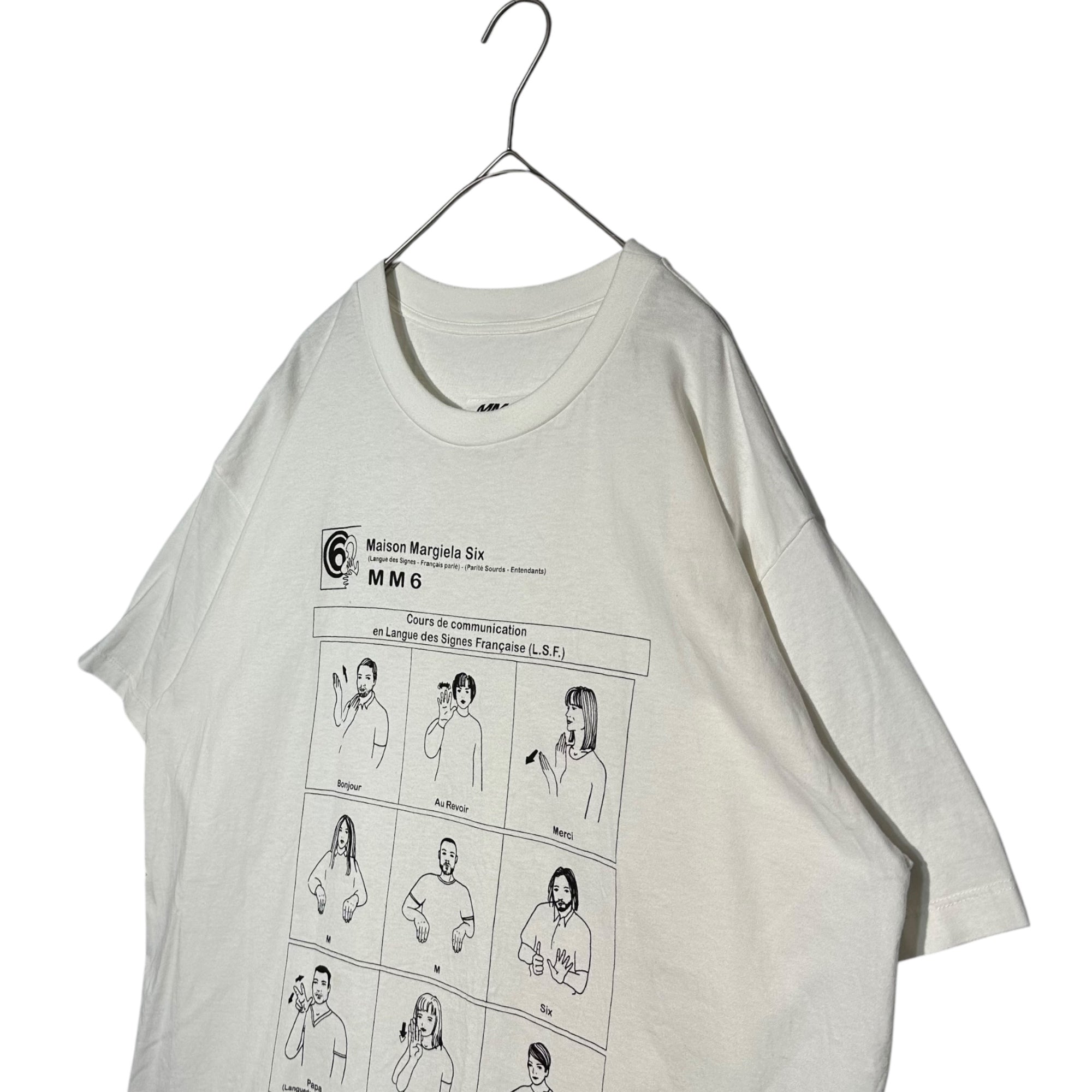 MM6 Maison Margiela(エムエムシックス) 21AW Sign language Tee 手話 グラフィック プリント Tシャツ S52GC0213 S ホワイト