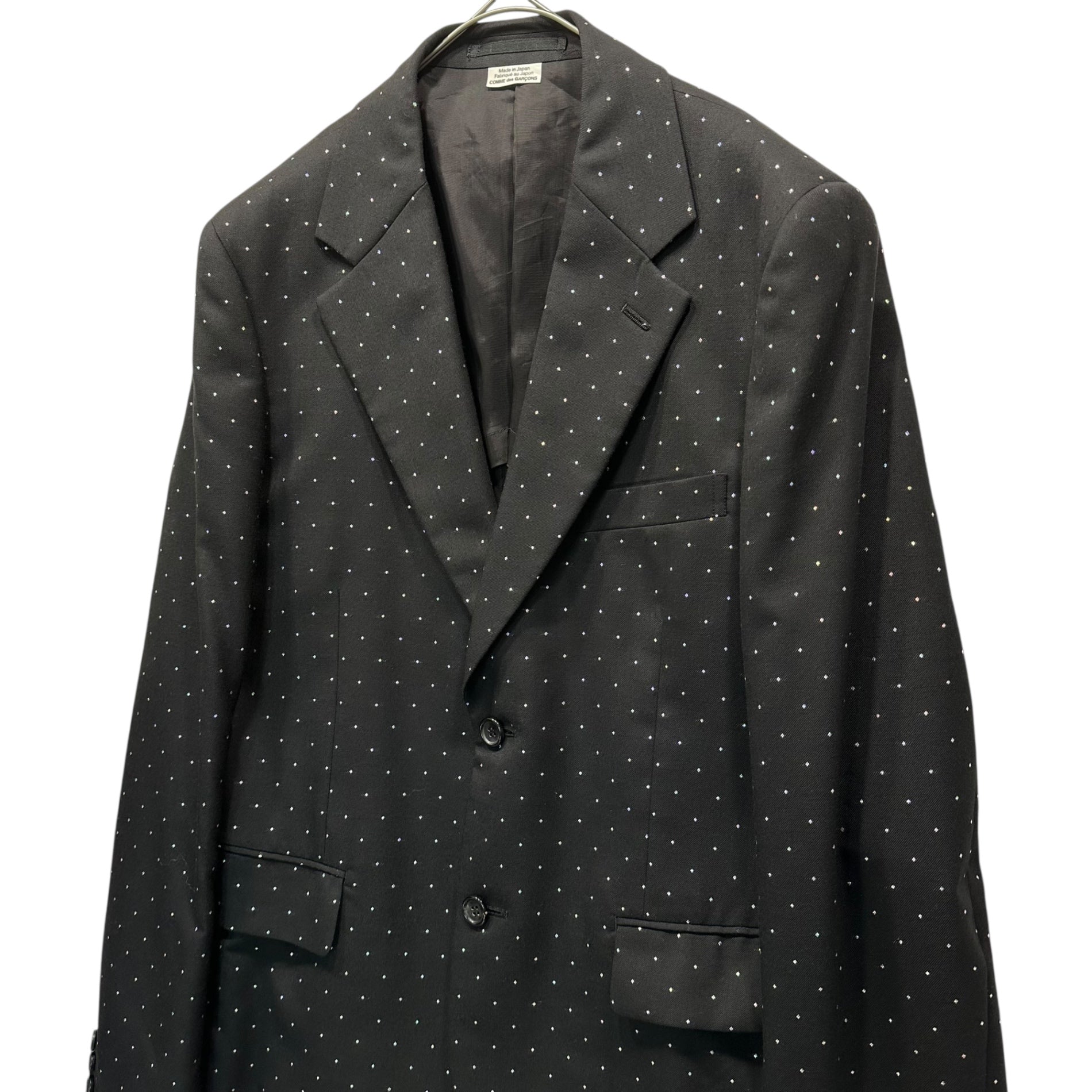 COMME des GARCONS HOMME PLUS(コムデギャルソンオムプリュス) 25SS Dot Lame Wool 2B Tailored Jacket ドット ラメ ウール 2B テーラード ジャケット PO-J066 M ブラック