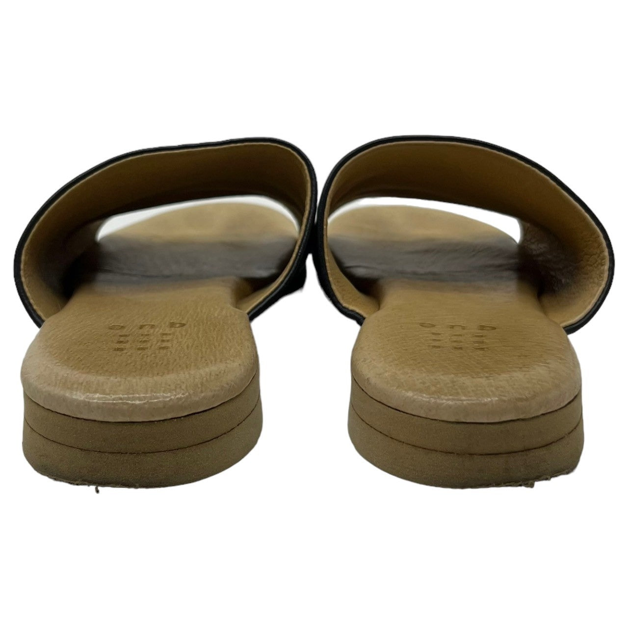 que(キュー) レザーサンダル ブラック