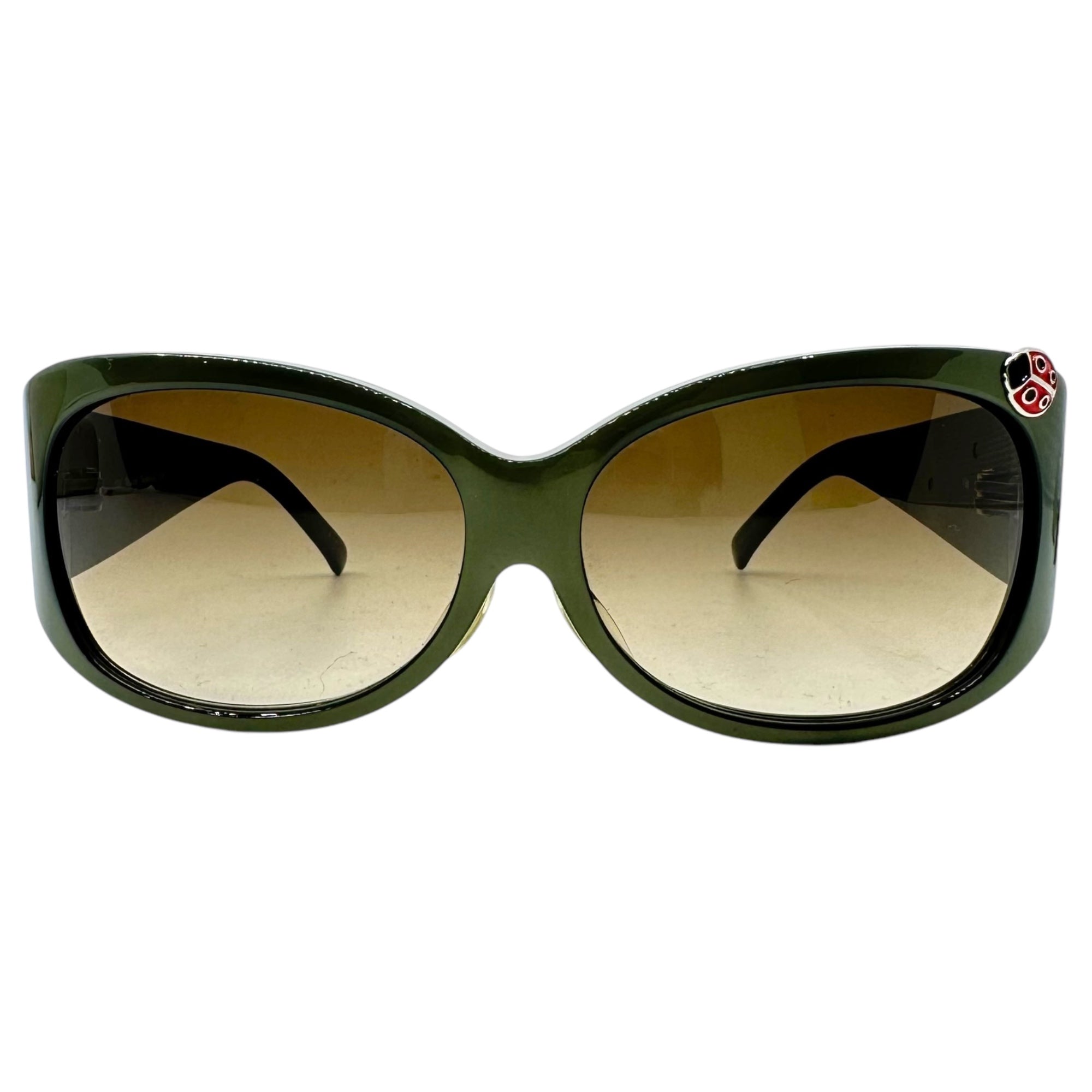 Vivienne Westwood(ヴィヴィアンウエストウッド) Ladybug Orb Logo Smoke Sunglasses てんとう虫 オーブ ロゴ スモーク サングラス VW-7731 61□13-130 オリーブ ロゴ