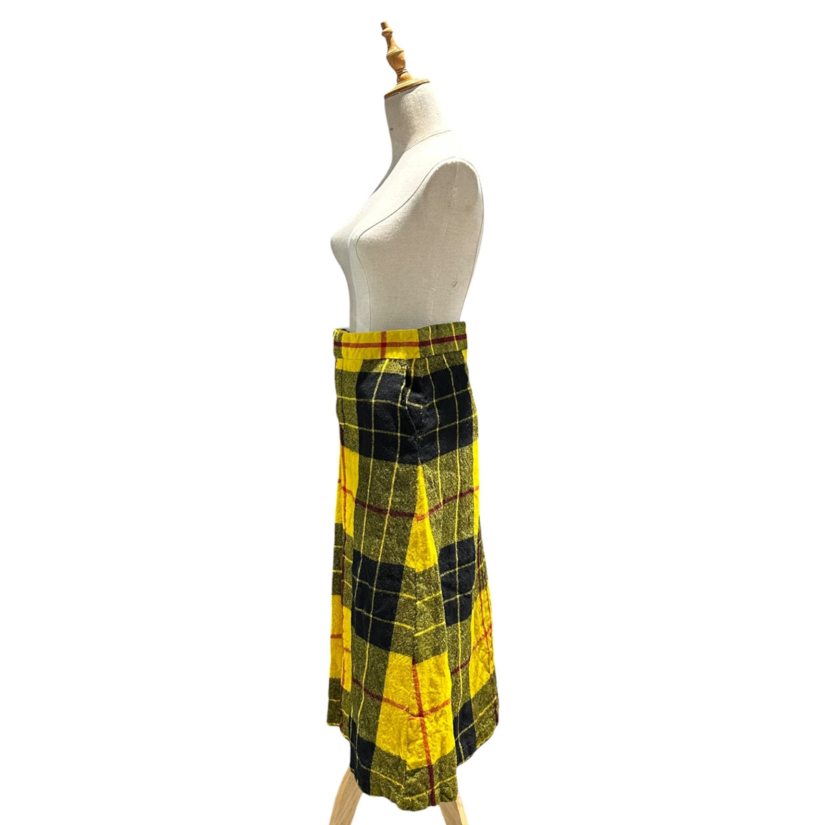 COMME des GARCONS(コムデギャルソン) 2000AW Tartan Check Fulling Wool Long Skirt タータン チェック ウール縮絨 ロング スカート GS-04010S S イエロー×ブラック×レッド AD2000 00s アーカイブ
