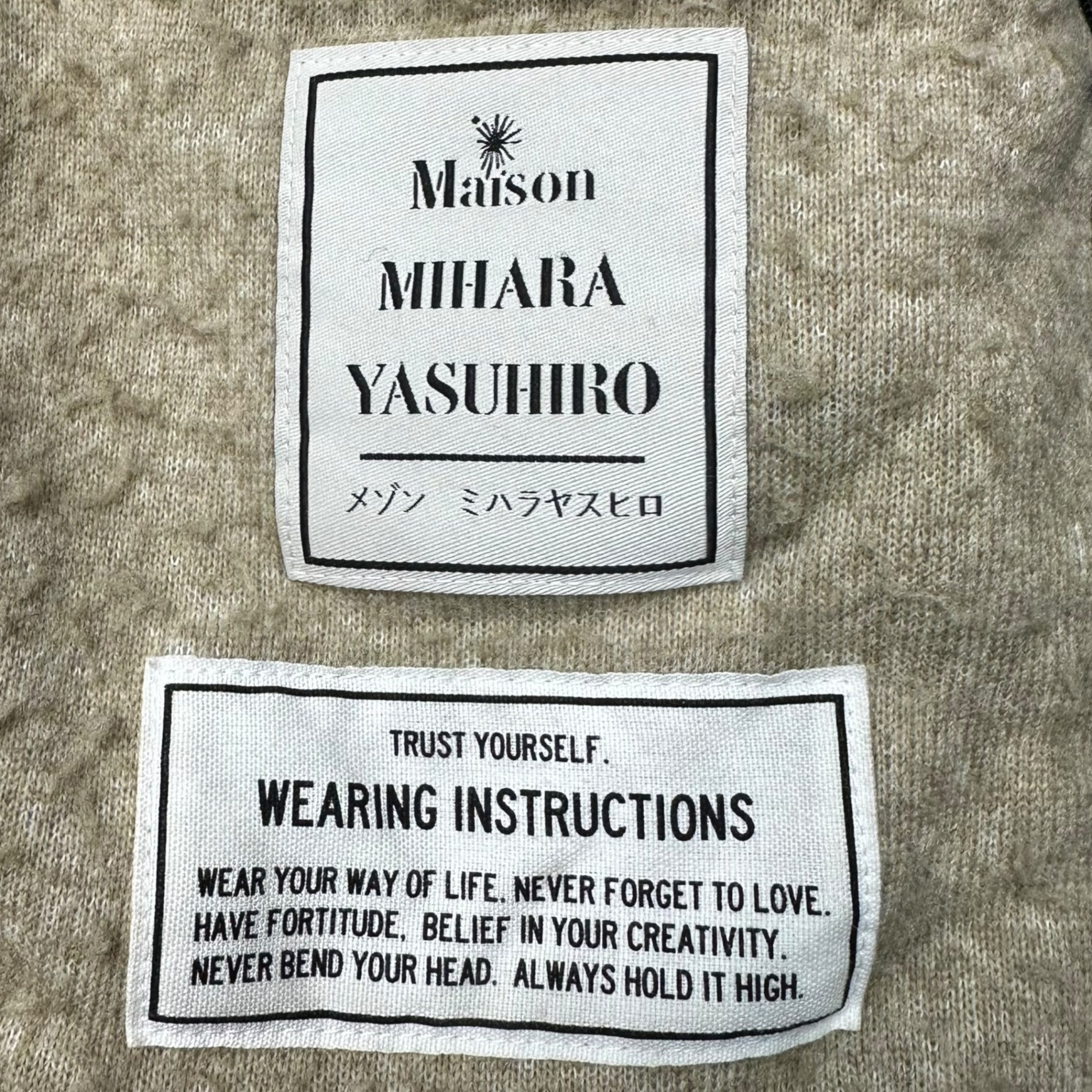 Maison MIHARA YASUHIRO(メゾンミハラヤスヒロ) 21AW Enlarged zip boa blouson イングランド ジップ ボア ブルゾン A05BL621 46(S) ベージュ×ネイビー
