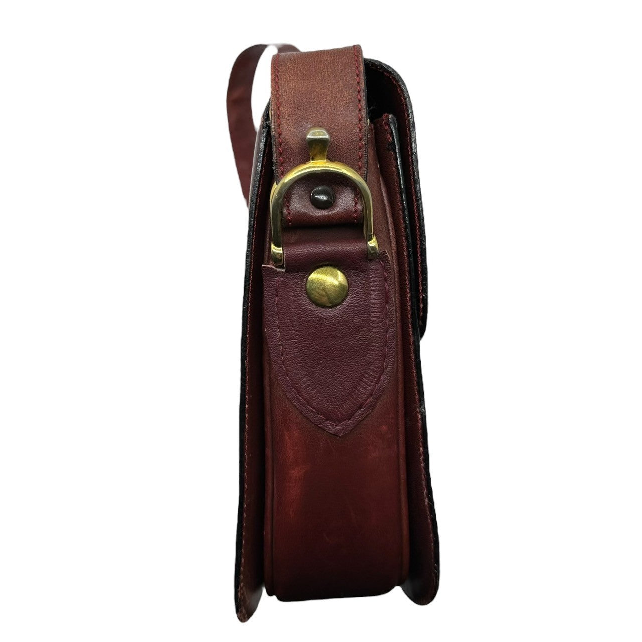 CELINE(セリーヌ) Vintage carriage metal leather shoulder bag ヴィンテージ 馬車金具 レザー ショルダー バッグ ボルドー OLD オールド 金 本革