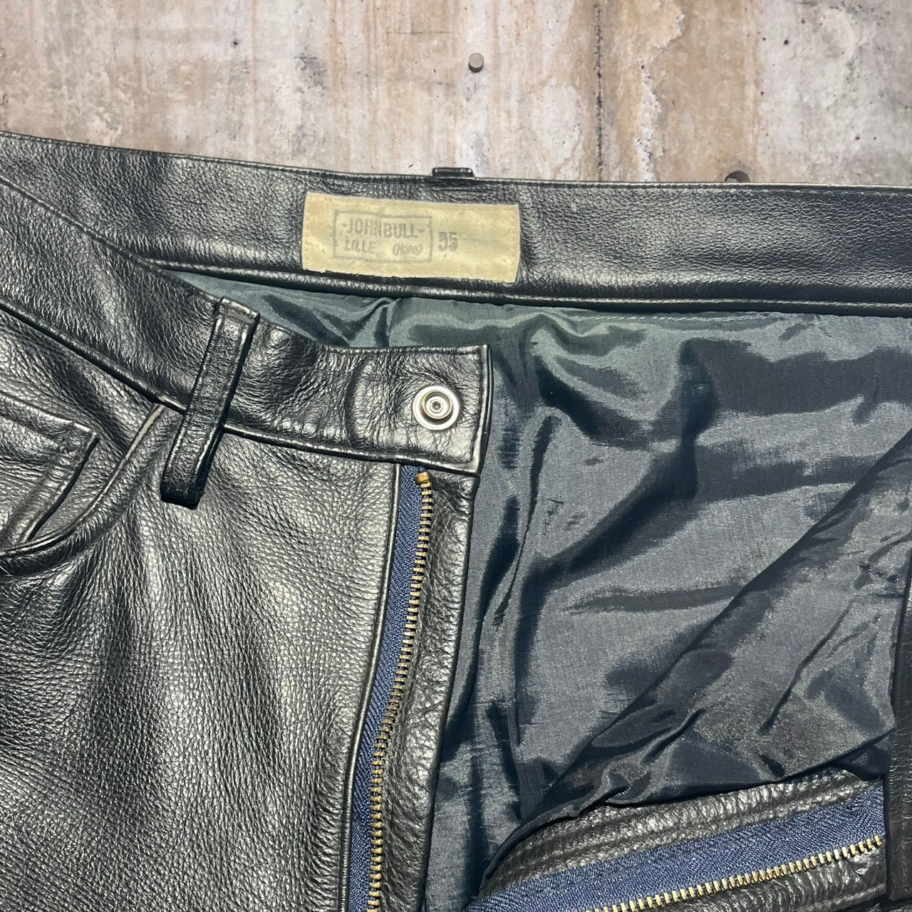 JOHNBULL(ジョンブル) レザーハーフパンツ 32 ブラック 牛革