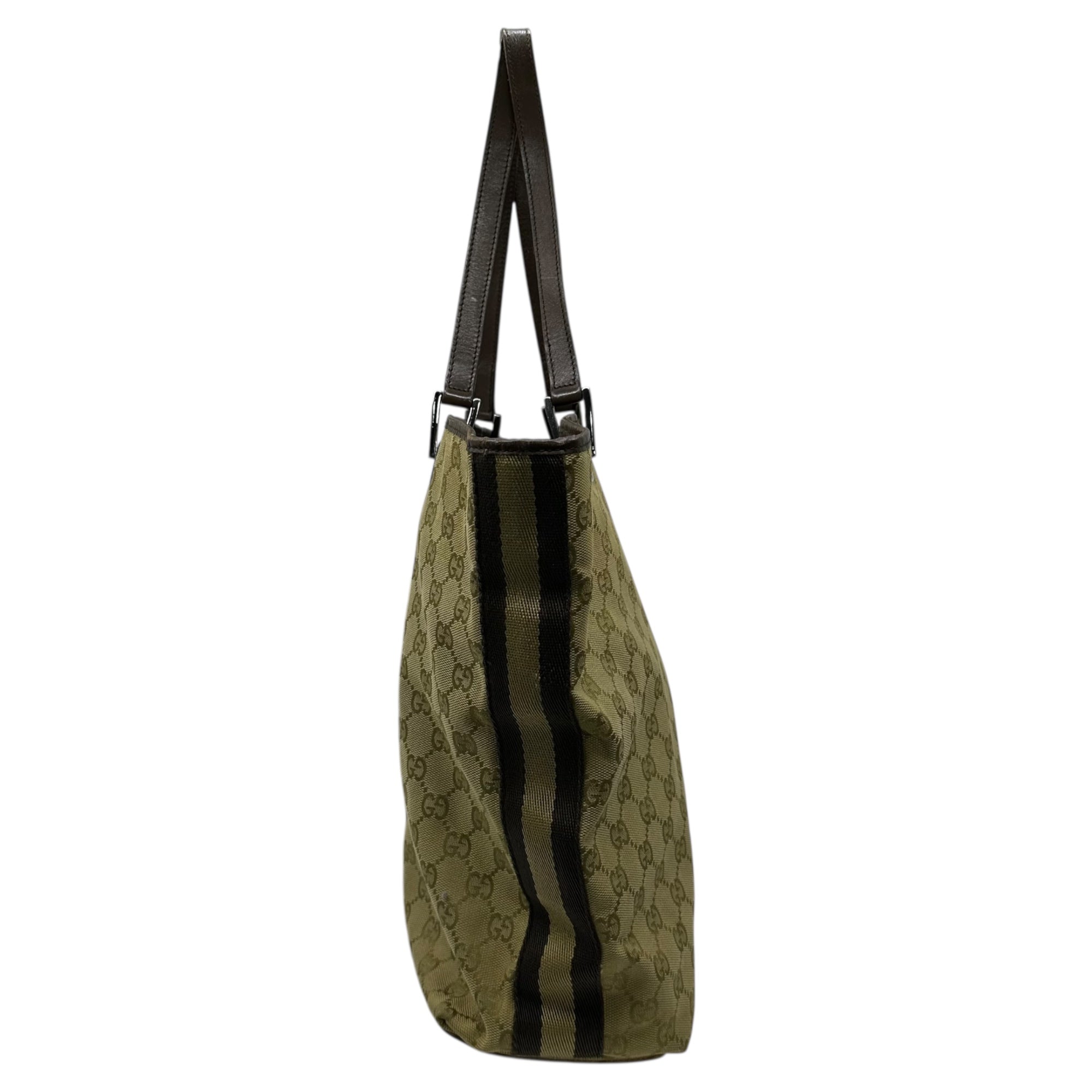 GUCCI(グッチ) GG Canvas Tote Bag GG キャンバス レザー トート バッグ 31243 ベージュ×ブラウン