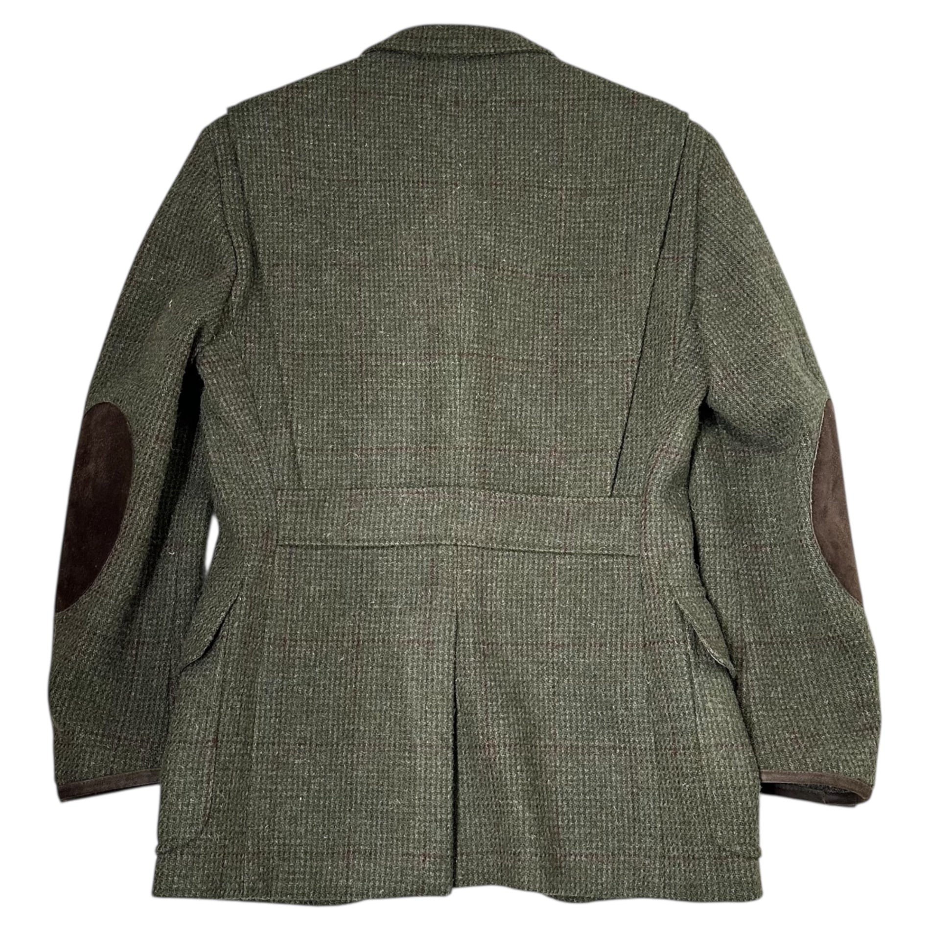 POLO RALPH LAUREN(ポロラルフローレン) ITALY made Elbow Patch Tweed Jacket エルボーパッチ ツイード ジャケット BR-RK-HW-3122 36R(S程度) オリーブ ウール クルミボタン イタリア製