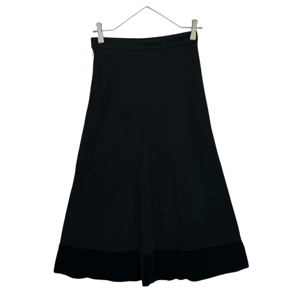 tricot COMME des GARCONS(トリココムデギャルソン) 2000AW Wool-blend nylon skirt with velour hem 裾ベロア ナイロン混 ウール スカート TS-04061S S ブラック AD2000 00s アーカイブ