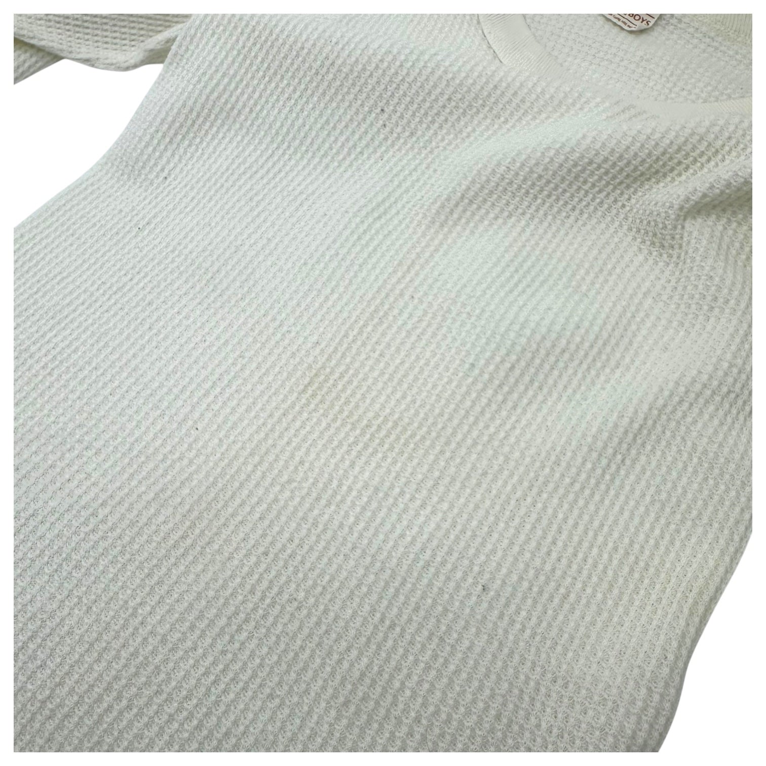 VINTAGE(ヴィンテージ) 90’ US vintage thermal cut and sew サーマルカットソー S~M程度/前身頃に若干のシミ有 ホワイト