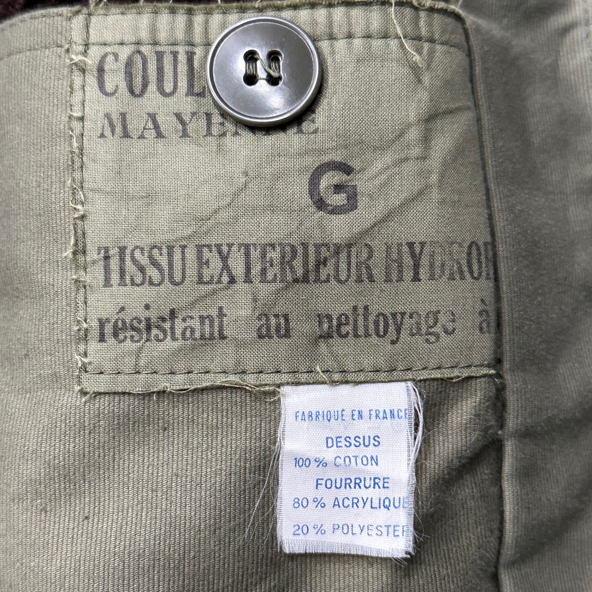 Marine nationale(フランス海軍) 60’s~70's N-1 COULANGE MAYENNE デッキ ジャケット G(L~XL程度) カーキ マリーンナショナル ミリタリー ヴィンテージ