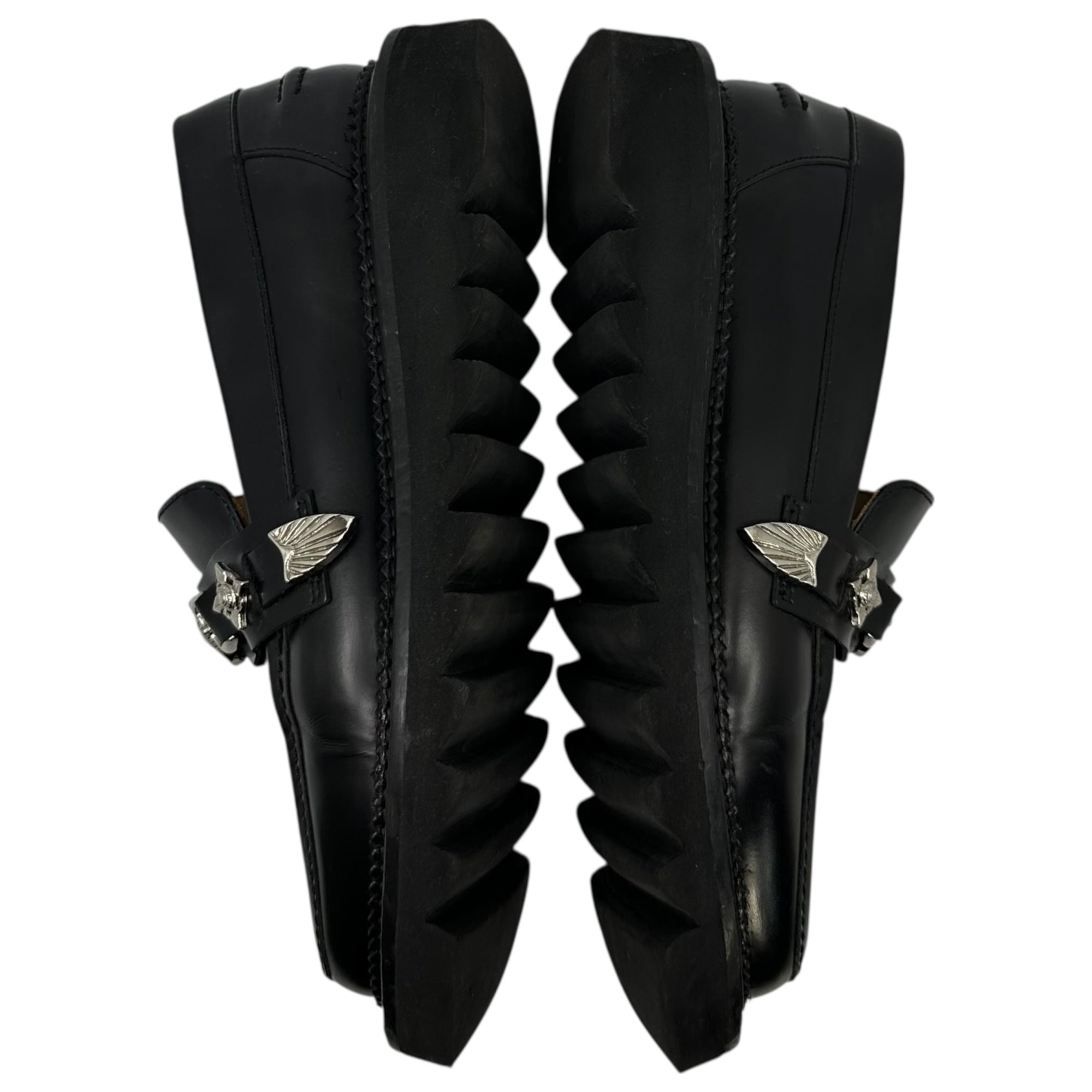TOGA PULLA(トーガプルラ) Shark Sole Metal Bit Leather Loafer シャークソール メタルビット レザー ローファー AJ1243 40(25.0cm程度) ブラック×シルバー レディースモデル メンズ着用可能サイズ