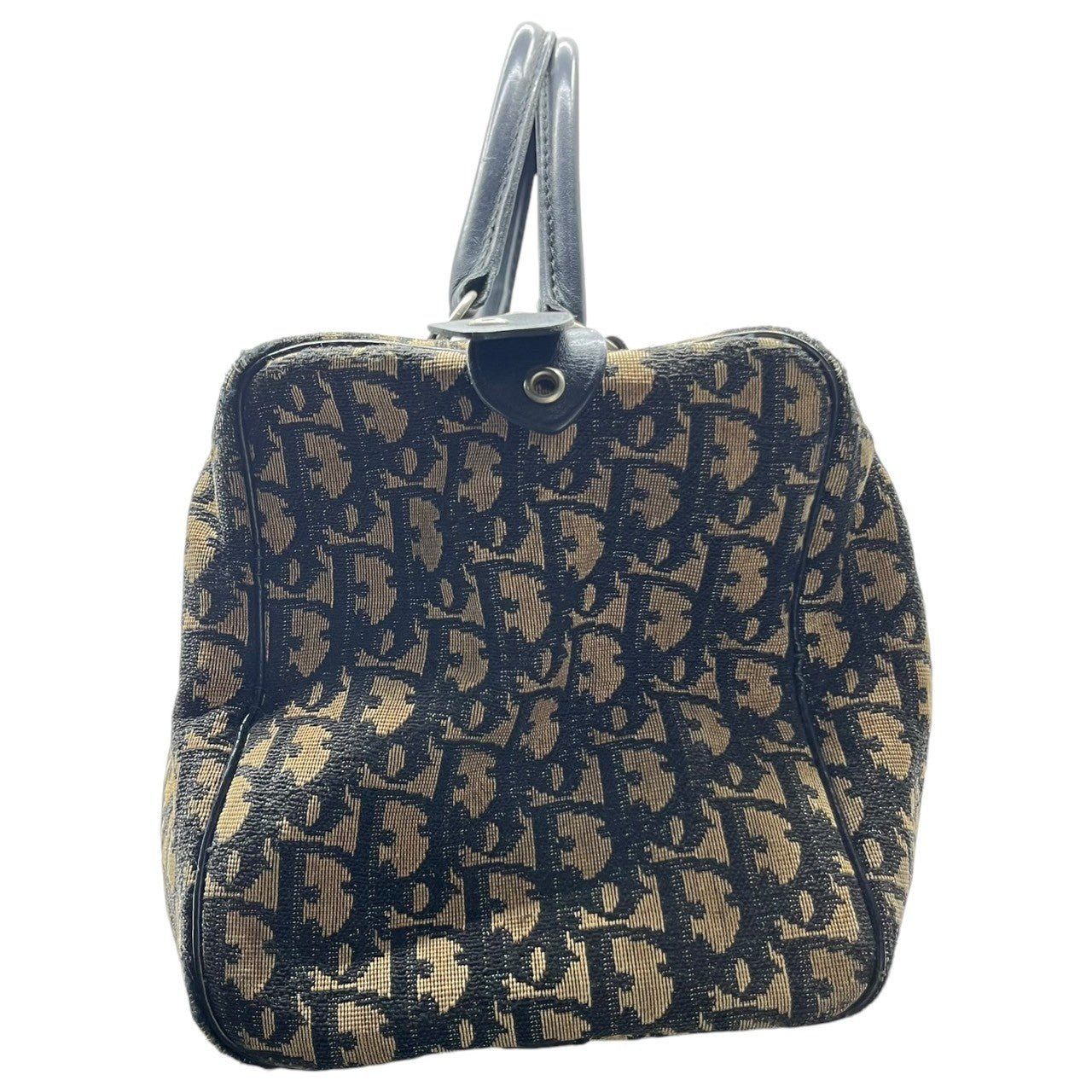 Christian Dior(クリスチャンディオール) Vintage trotter mini boston bag ヴィンテージ トロッター柄 ミニ ボストン バッグ ネイビー×アイボリー ハンドバッグ モノグラム