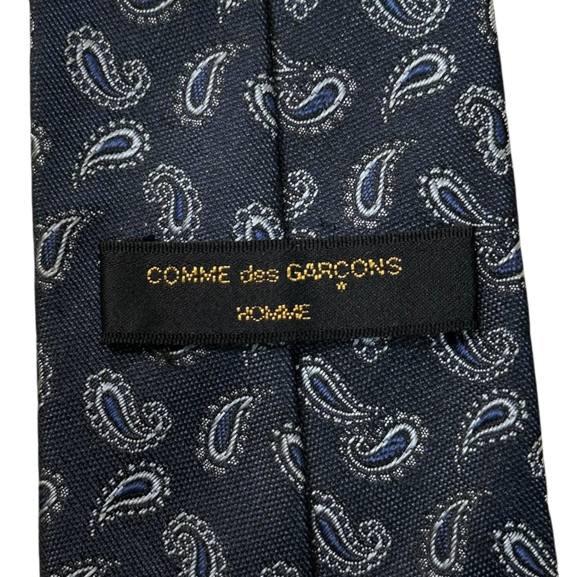 COMME des GARCONS HOMME(コムデギャルソンオム) 90's Paisley Pattern Silk Narrow Tie 田中オム ペイズリー柄 シルク ナロー タイ ネイビー 90年代 ヴィンテージ