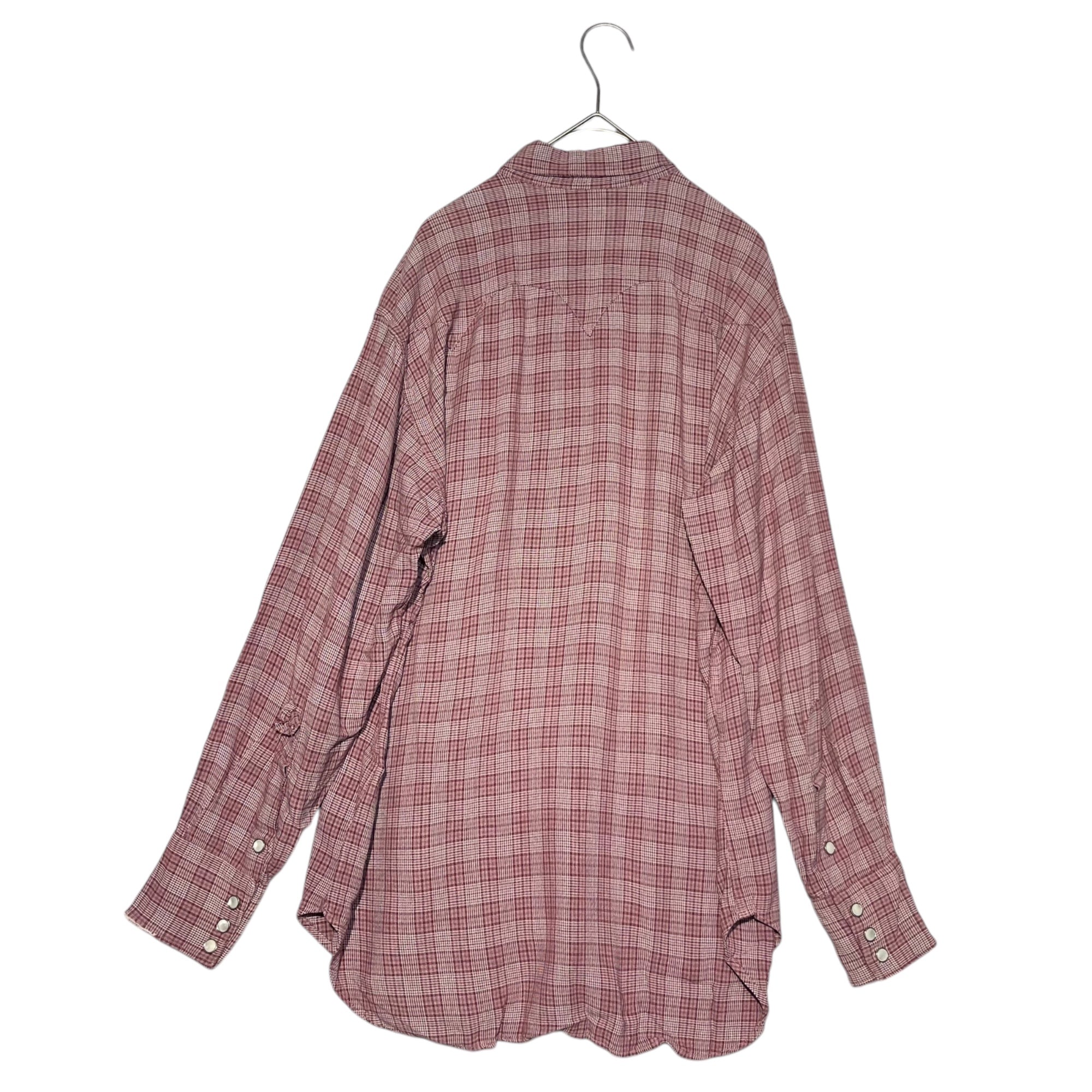 PANHANDLE SLIM(パンハンドルスリム) 60’s ~ 70's Vintage check western shirt ヴィンテージ レーヨン チェック ウエスタン シャツ 表記無し(S-M程度) ピンク×ホワイト 推定60年代~70年代