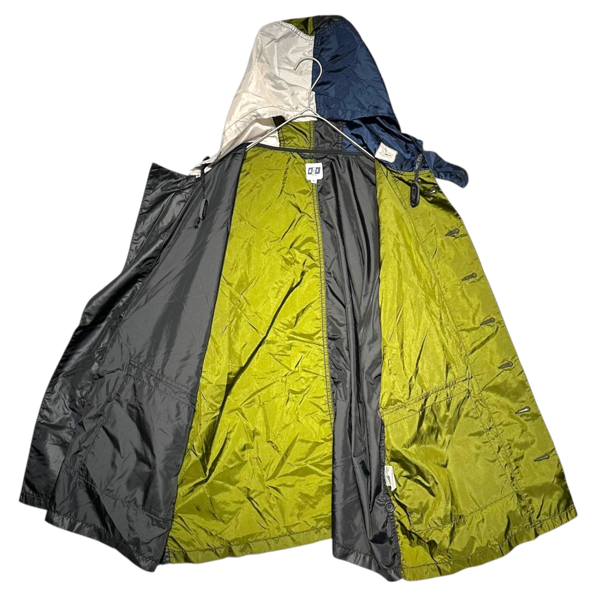 AiE(エーアイイー) Krazy Parka nylon クレイジー パーカー ナイロン S カーキ×ネイビー×ライトグレー マウンテンパーカー マルチ パッチワーク